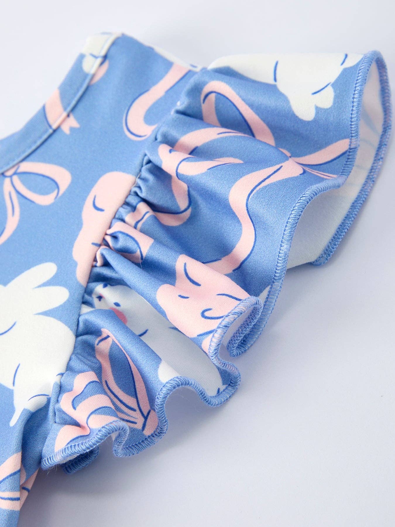 Easter Bunny Bow Pastel Girls Ruffle Twirl Dress - Image 4