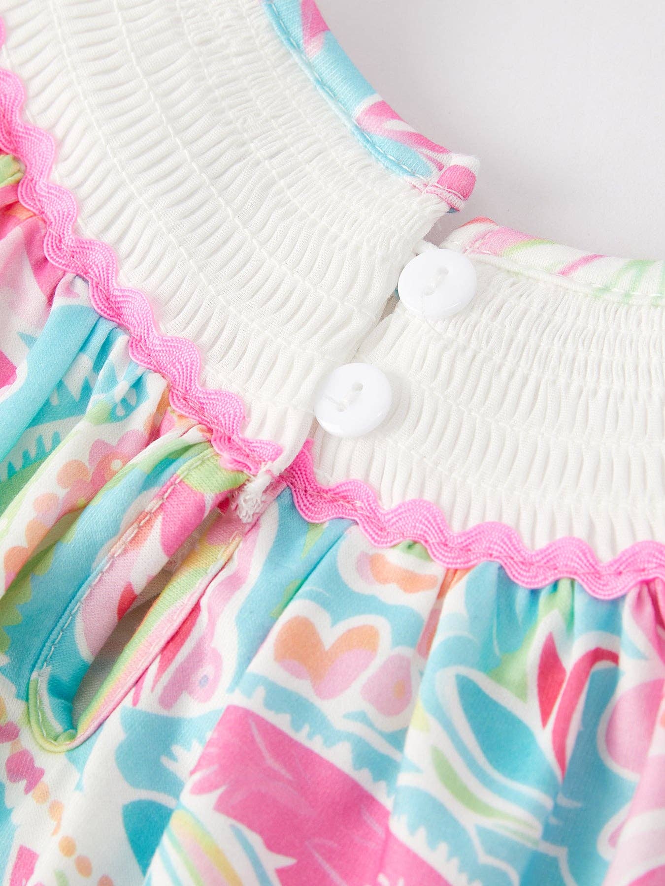 Rylee Faith Easter Cross Smocking Embroidery Baby Girl Romper - Image 5