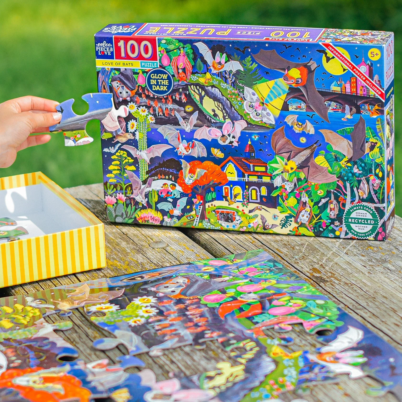 Eeboo Love of Bats 100 Piece Puzzle - Image 3