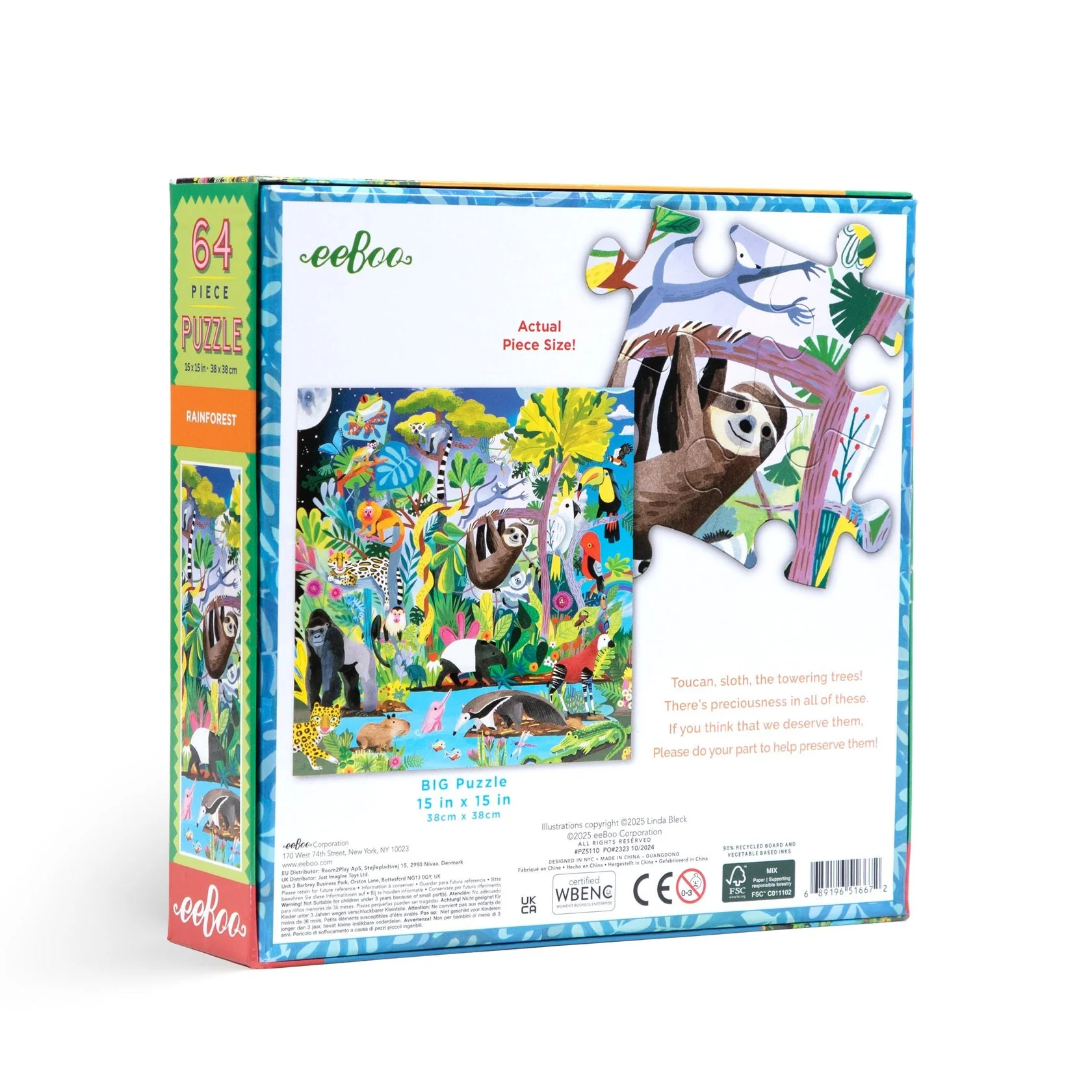 Eeboo Rainforest 64 Piece Puzzle - Image 5