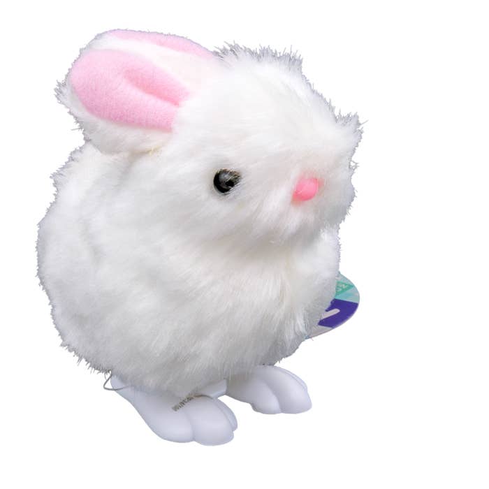 Farm Fresh White Fuzzy Bunny Wind Ups, Spring, Easter - Image 2