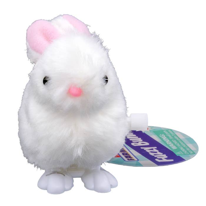 Farm Fresh White Fuzzy Bunny Wind Ups, Spring, Easter - Image 3