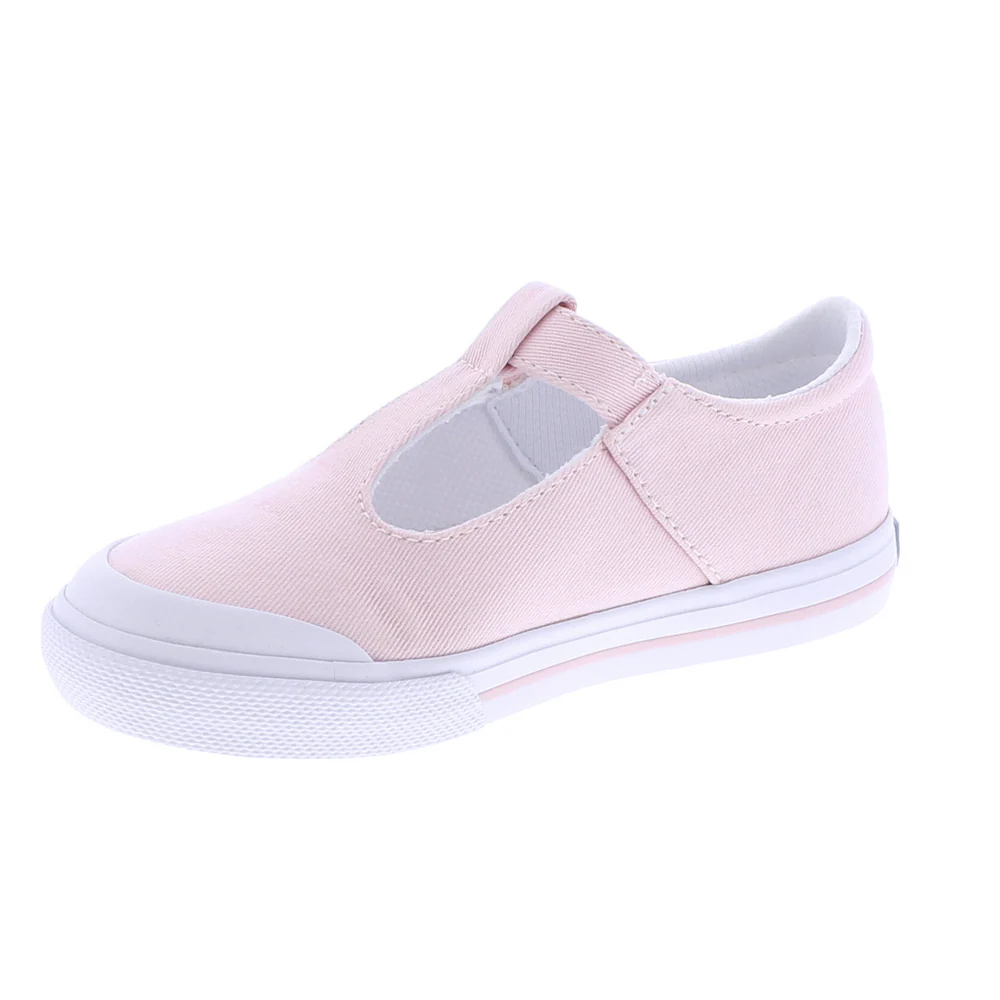 Footmates Drew T-Strap Leather Sneaker- Rose Leather - Image 4