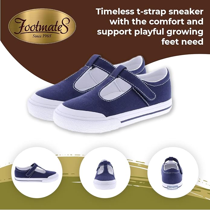 Footmates Drew T-Strap Leather Sneaker- Rose Leather - Image 9