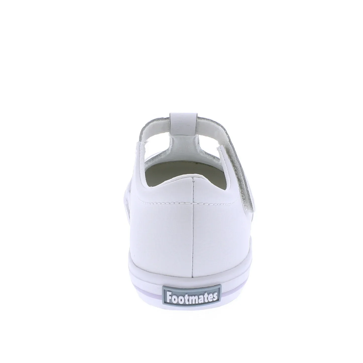 Footmates Drew T-Strap Leather Sneaker- White Leather - Image 7