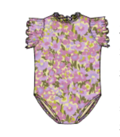 girls jennifer suit - allover sketched floral - Image 3