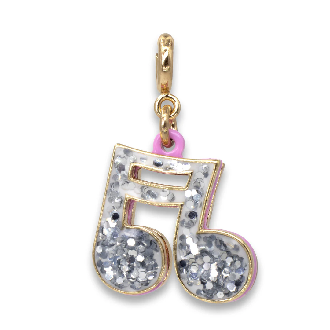 Gold Glitter Music Note Charm - Image 2