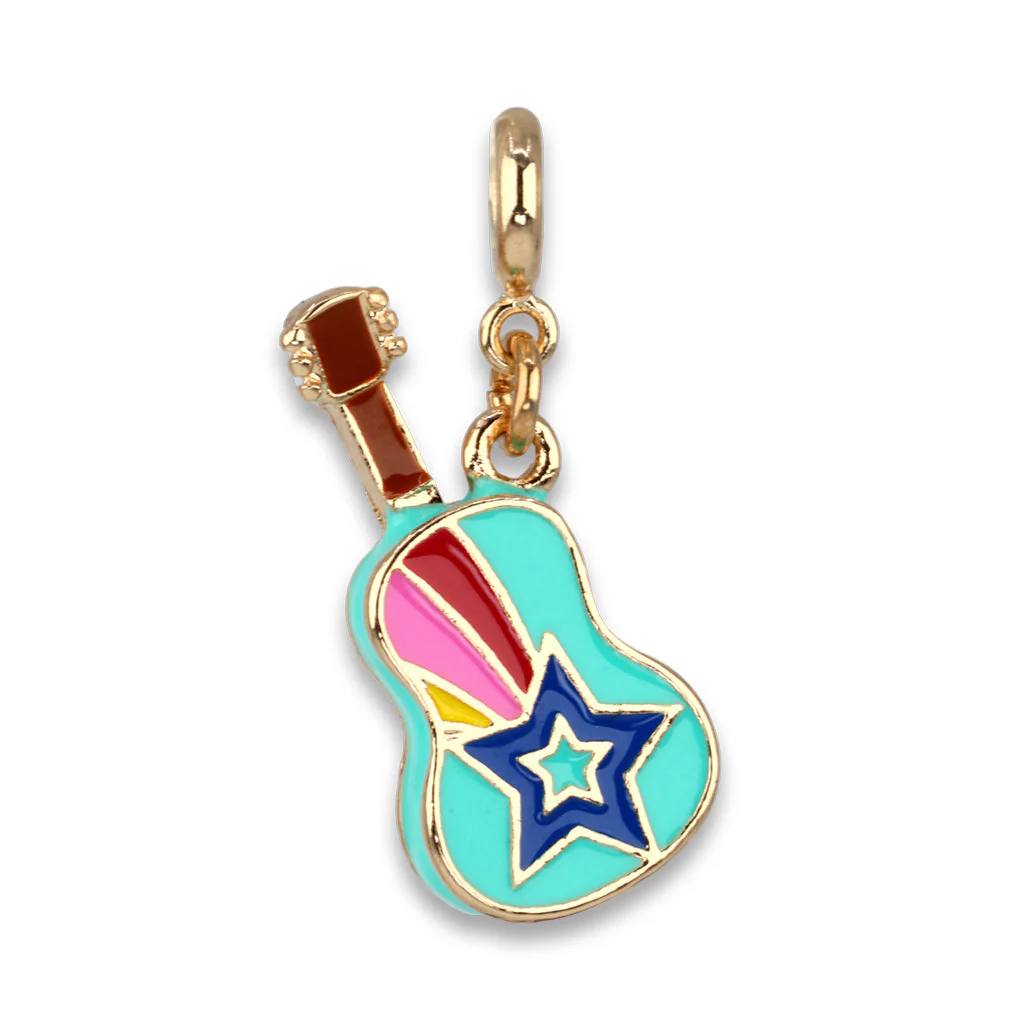 Gold Rebel Girls Guitar Charm - Image 2
