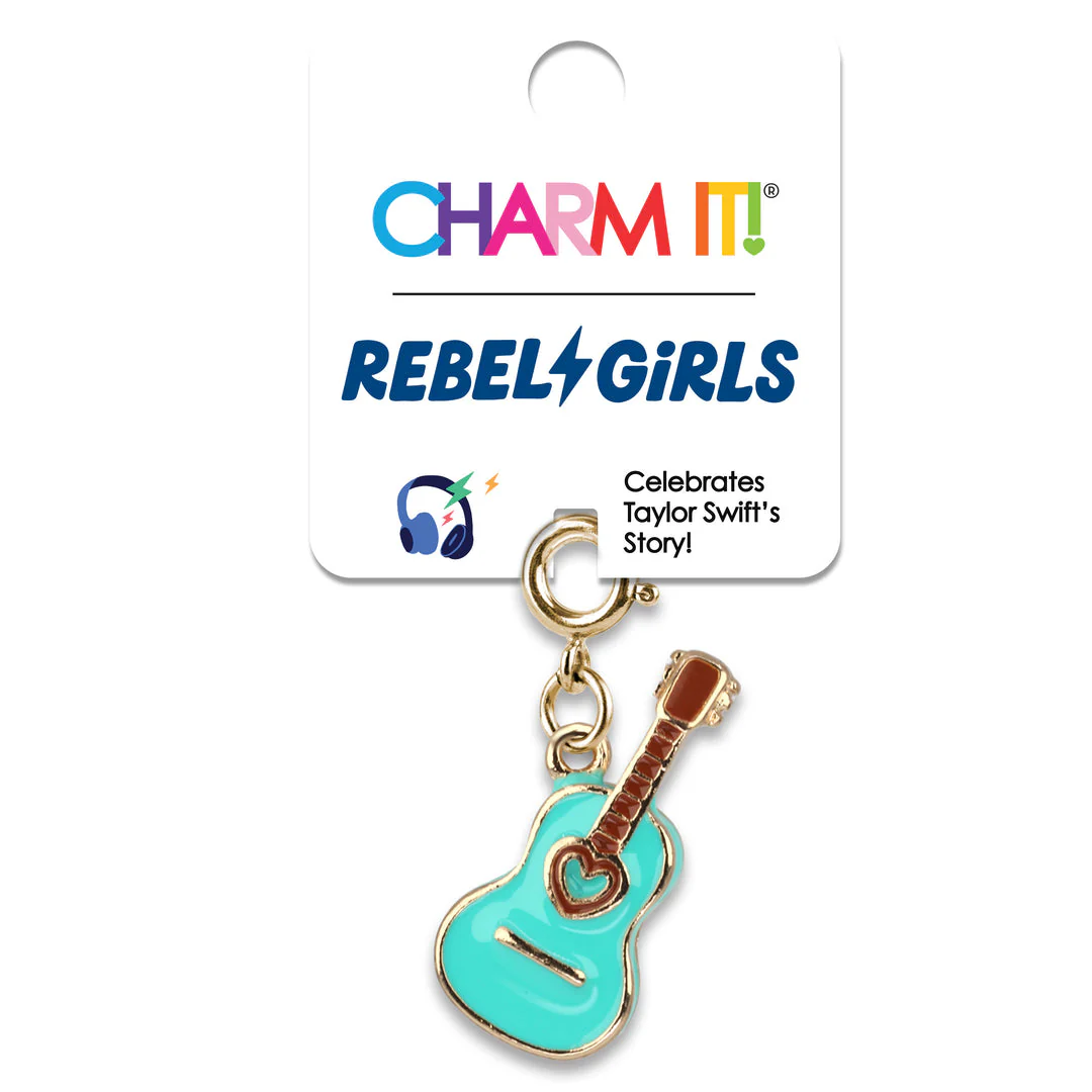 Gold Rebel Girls Guitar Charm - Image 3
