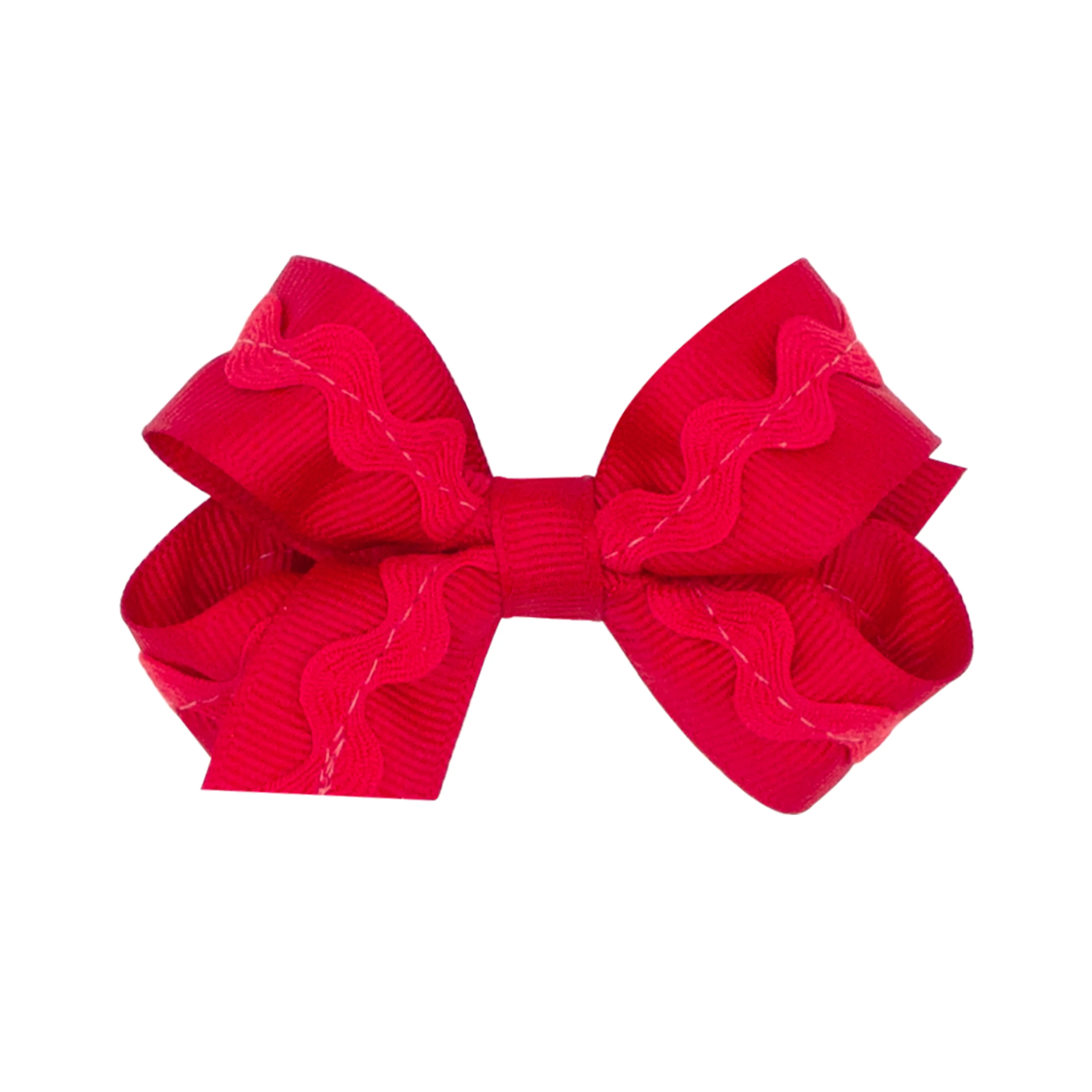 Grosgrain Hair Bow with Ric-Rac Trim Wee Ones - Image 3