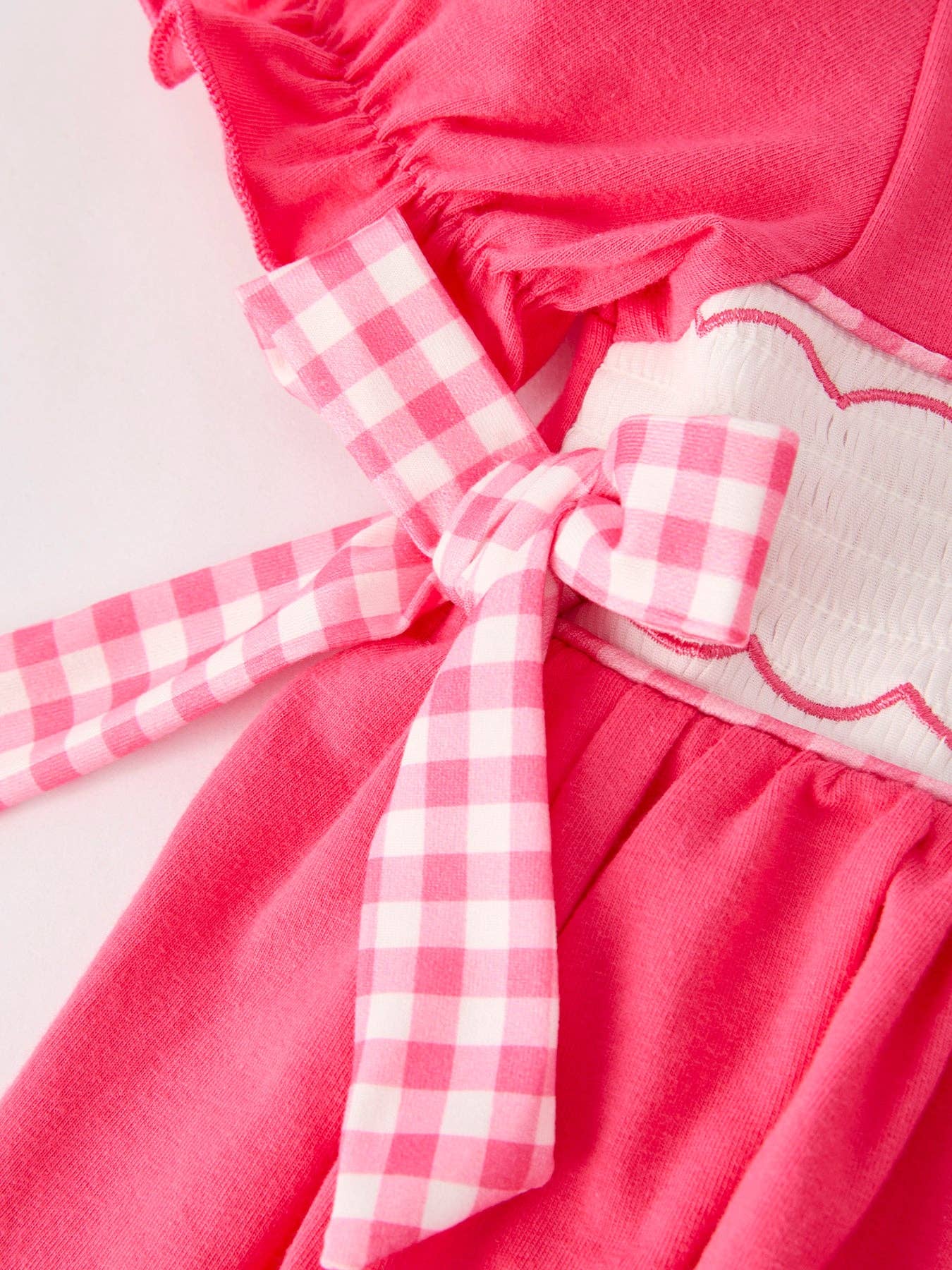 Rylee Faith Hot Pink Smocked Cross Dress - Image 4