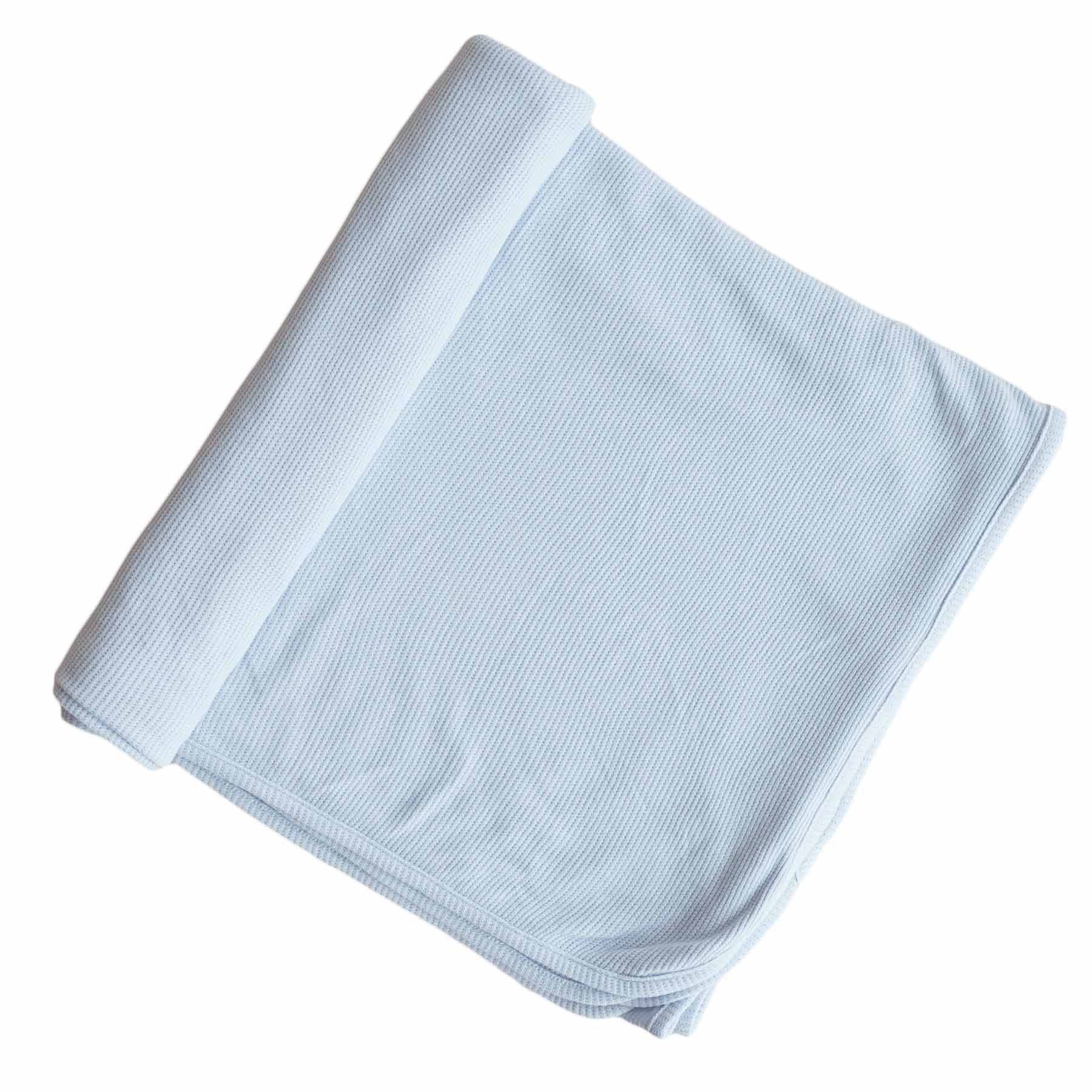 Ice Blue Bamboo Waffle Oversized Swaddle Blanket - Image 2