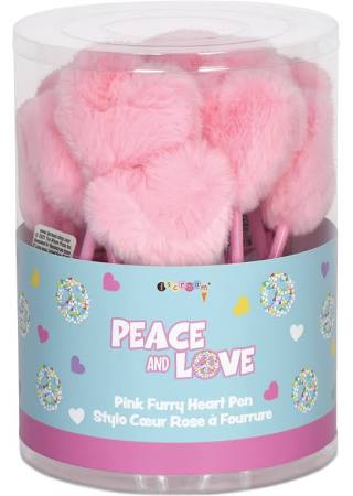 iScream Pink Furry Heart Pens - Image 3