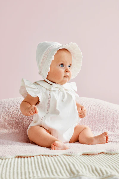 Ivory Smocked Bonnet - Image 2