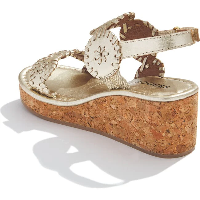 Jack RogersGirls Lauren High Wedge, Platinum - Image 2