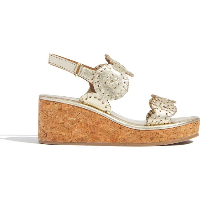 Jack RogersGirls Lauren High Wedge, Platinum - Image 6