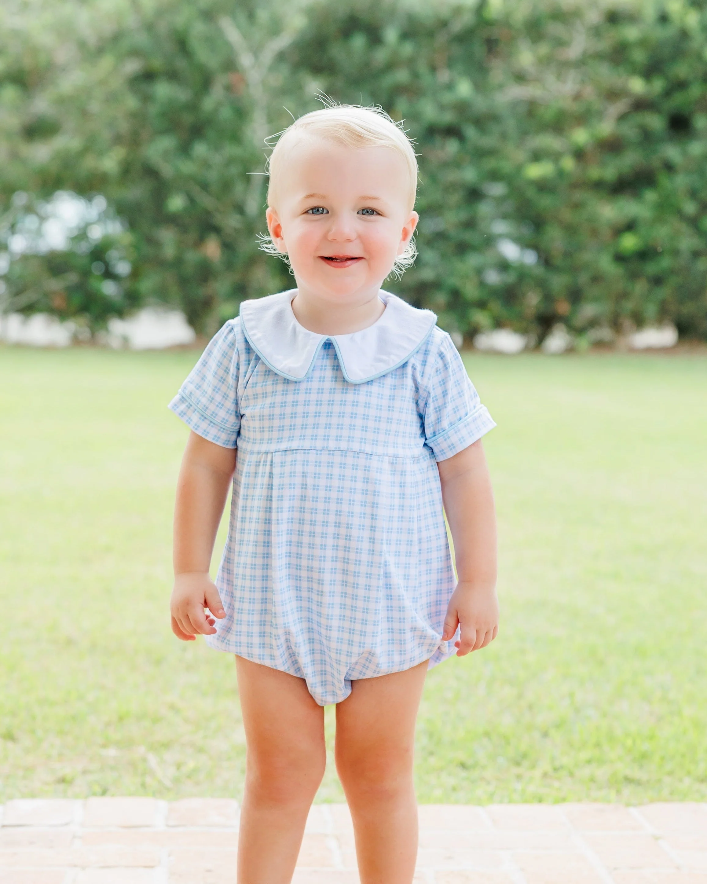 Jellybean Boy Powder Blue Plaid Bubble - Image 2