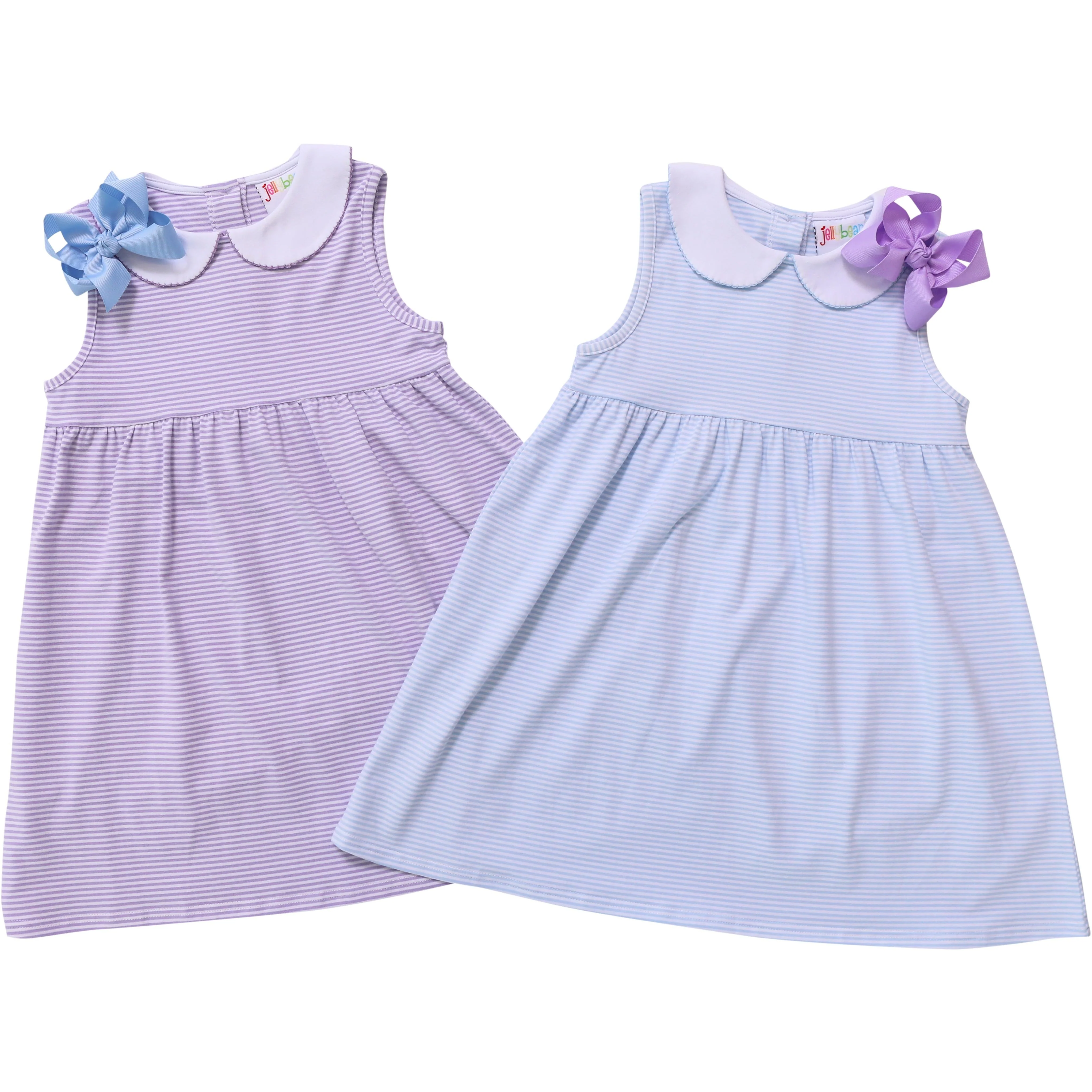 Jellybean Charlotte Sleeveless Dress- Lavender Stripe - Image 4