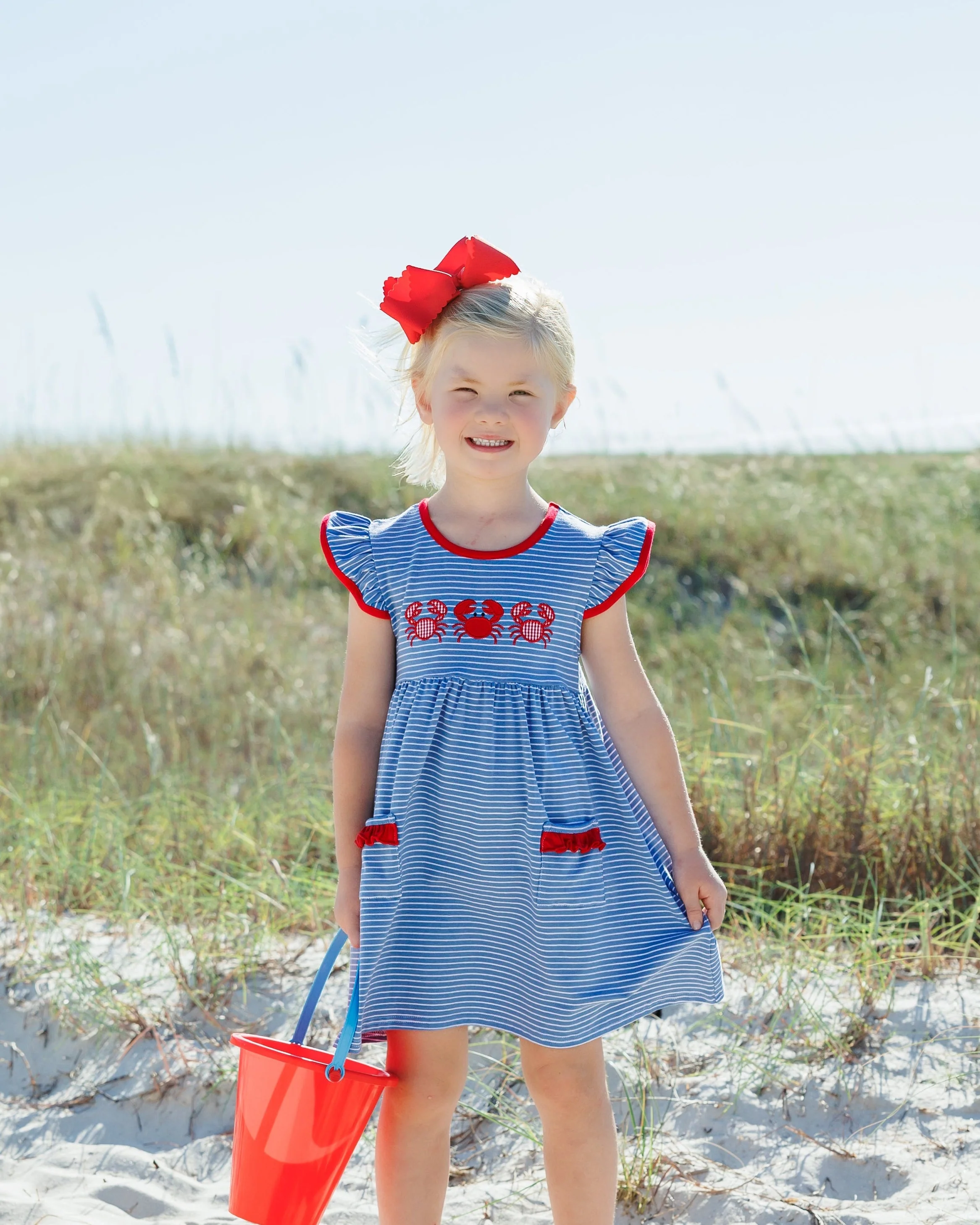 Jellybean Coastal Crab Ruffle Pocket Dress - Image 2