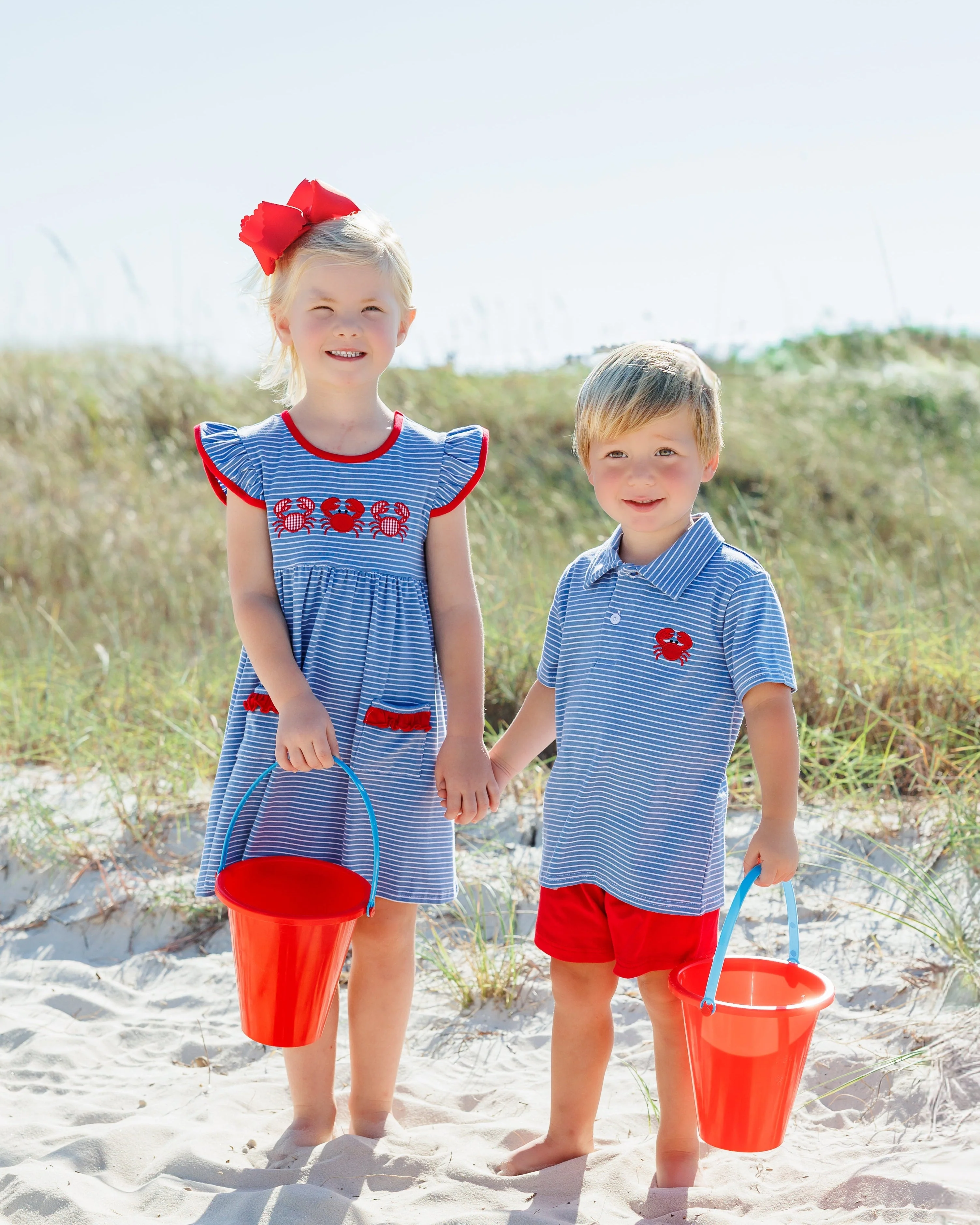 Jellybean Coastal Crab Ruffle Pocket Dress - Image 3