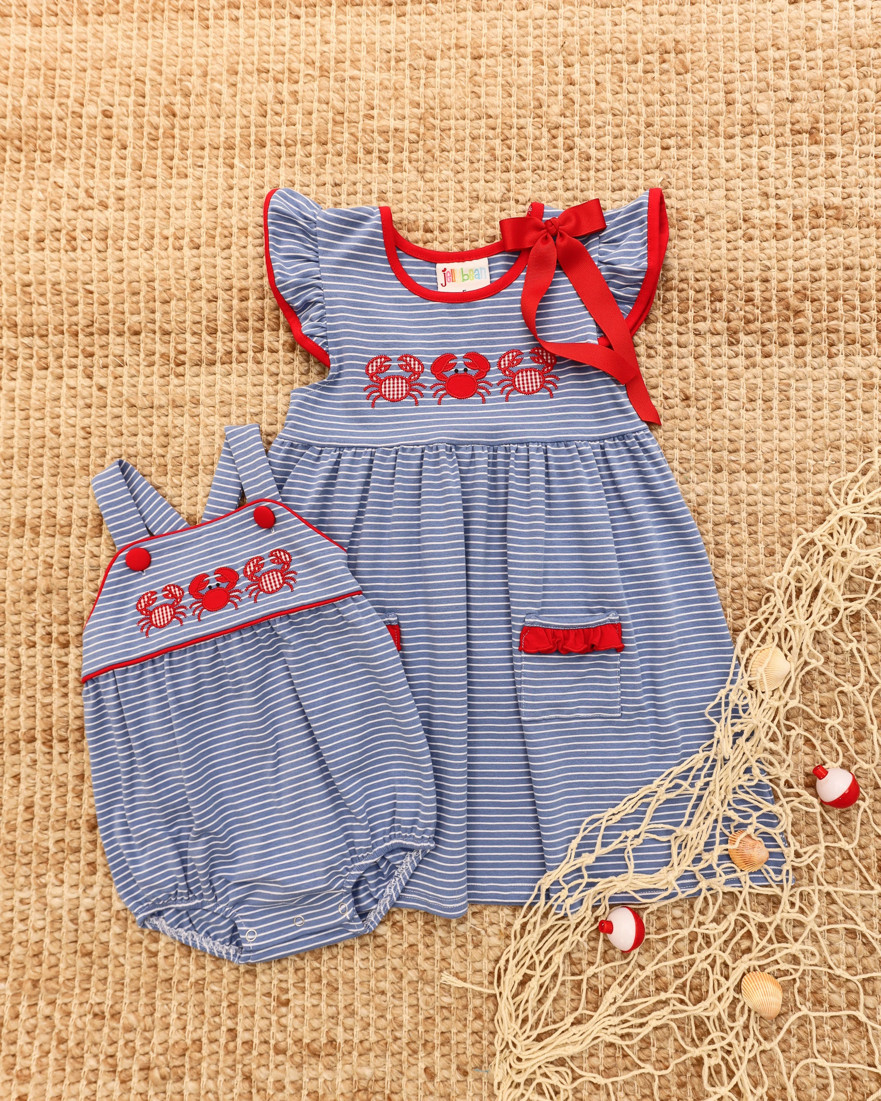 Jellybean Coastal Crab Ruffle Pocket Dress - Image 4