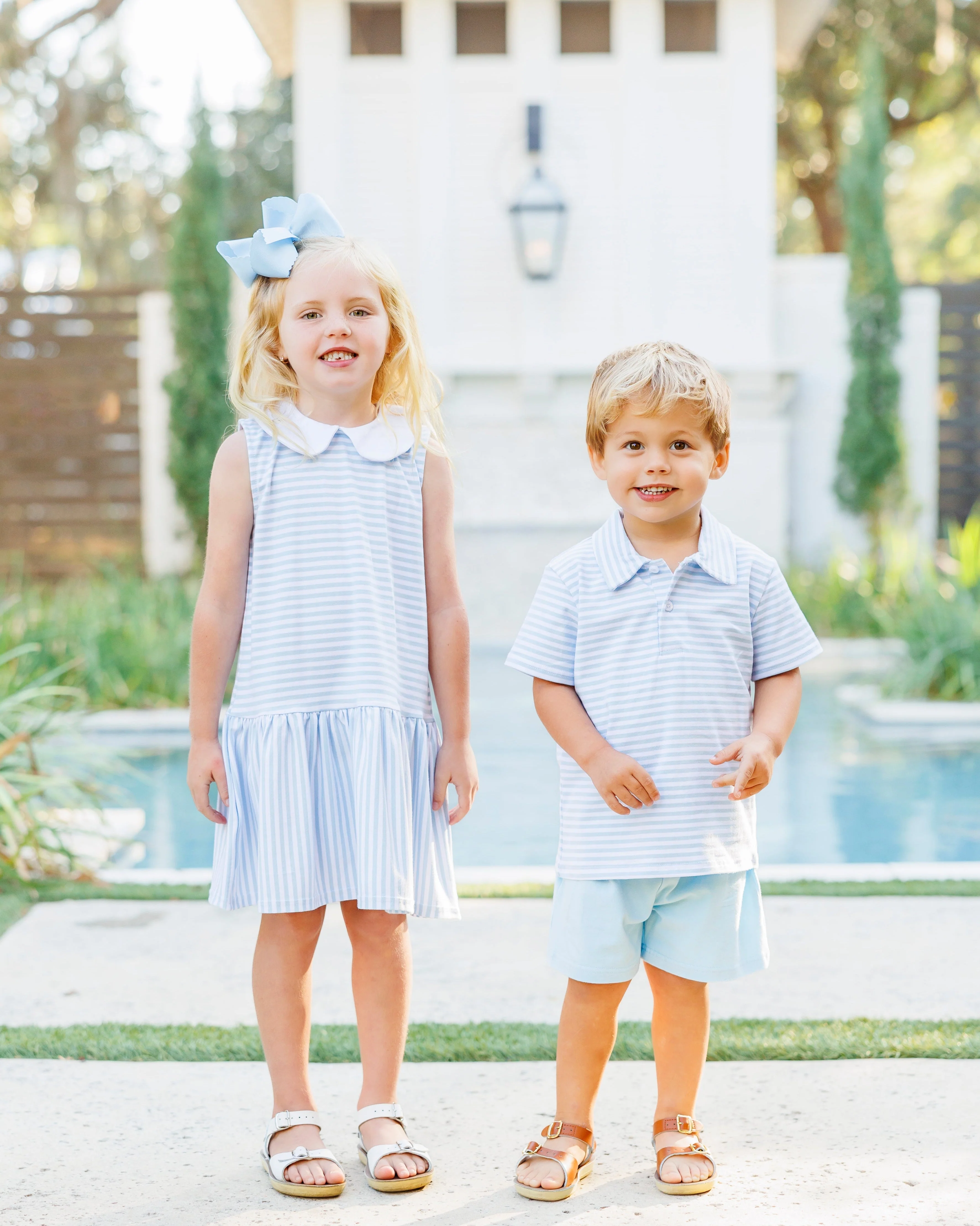 Jellybean Georgia Dress- Light Blue Medium Stripe - Image 3