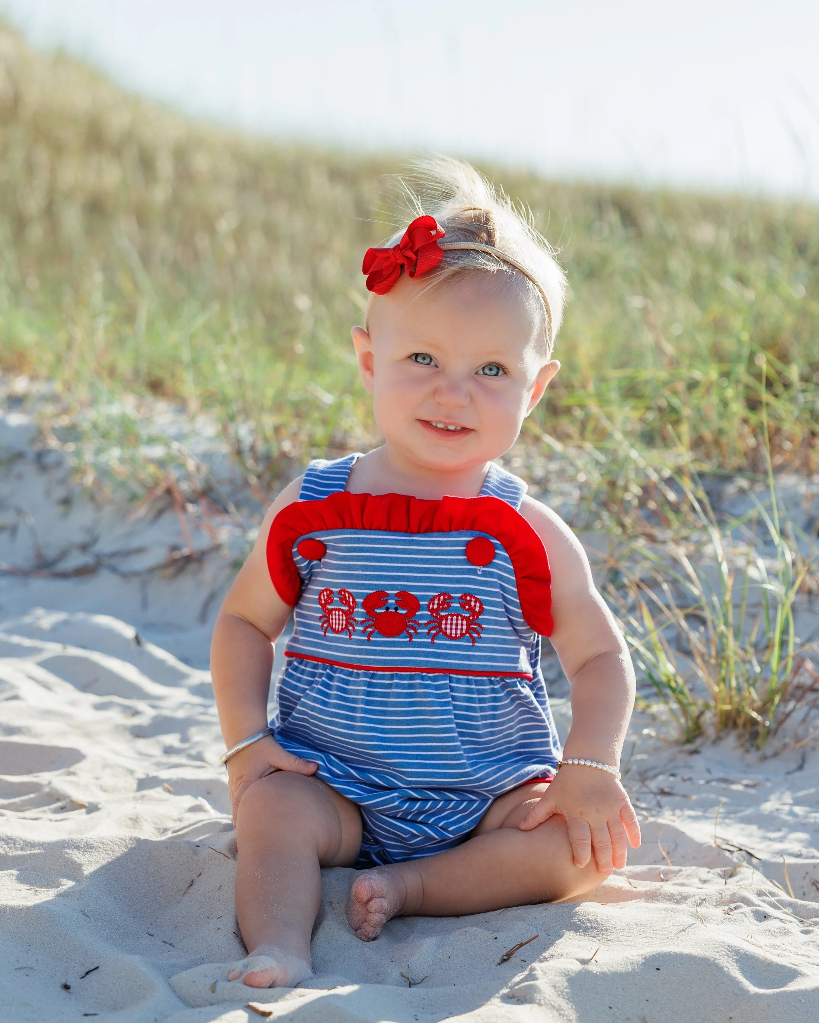 Jellybean Girl Coastal Crabs Ruffle Sunsuit - Image 2