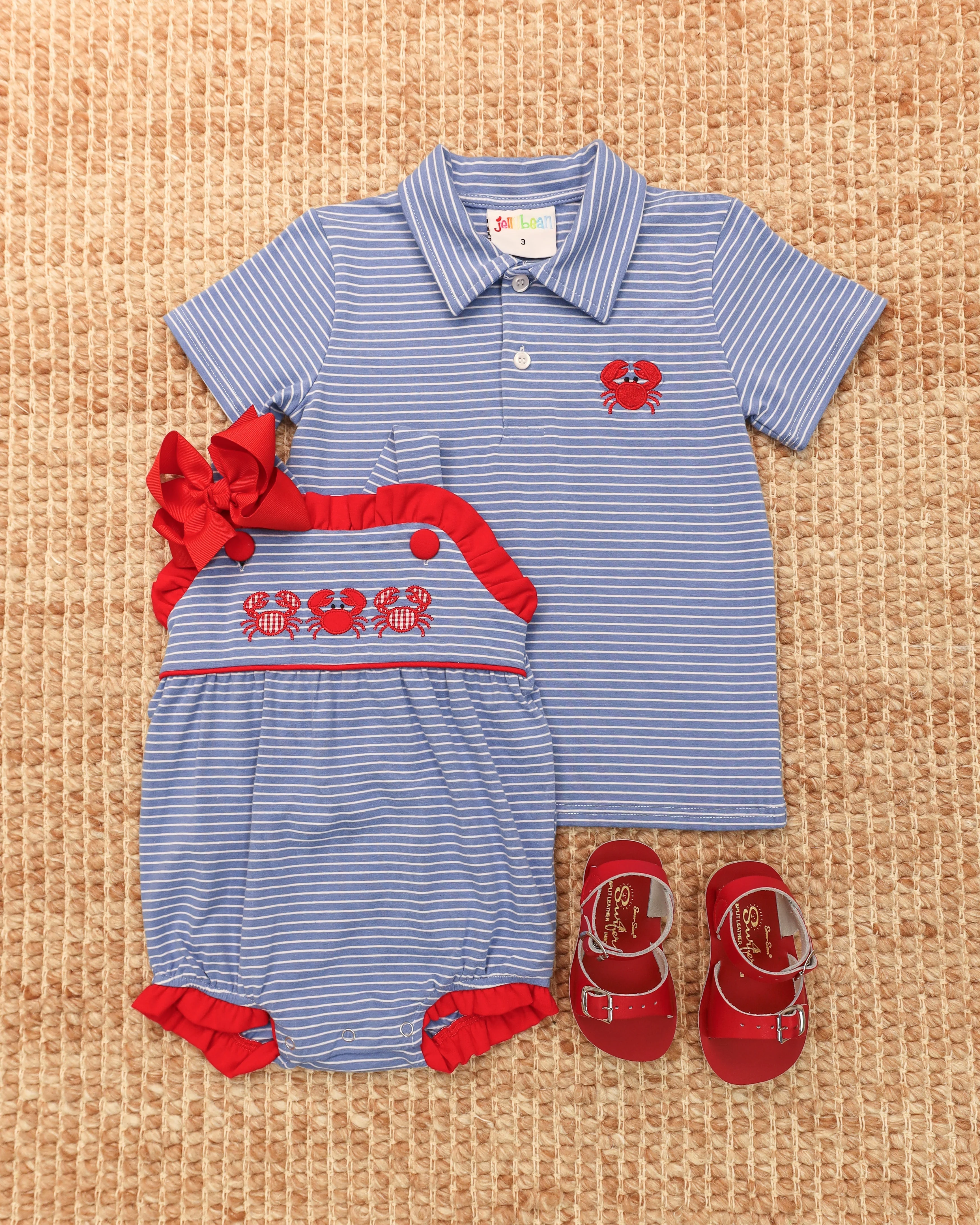 Jellybean Girl Coastal Crabs Ruffle Sunsuit - Image 3