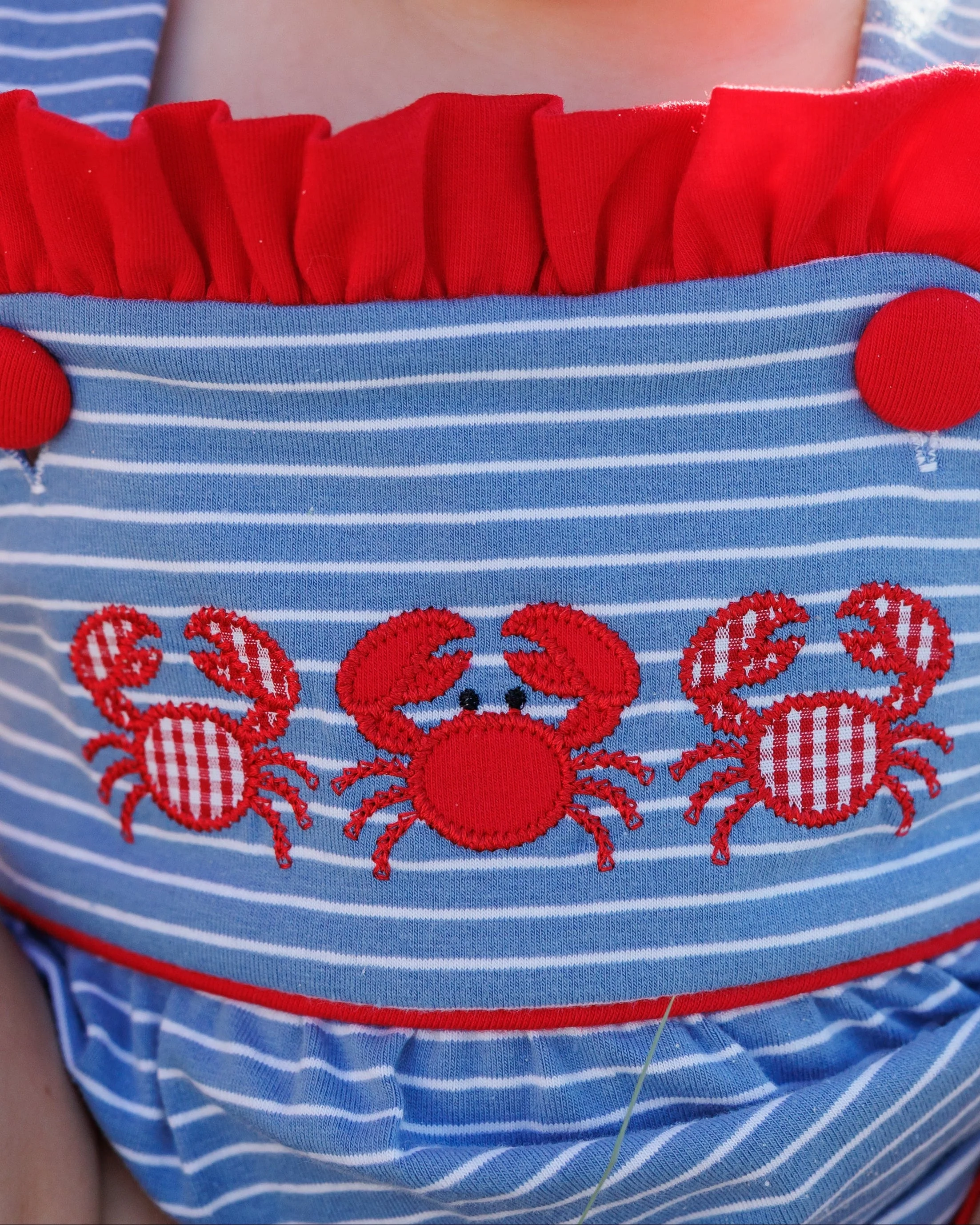 Jellybean Girl Coastal Crabs Ruffle Sunsuit - Image 4