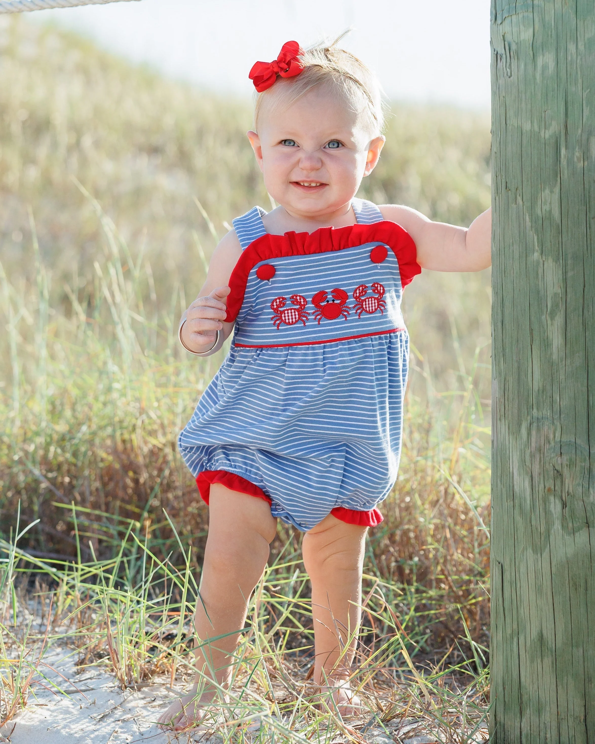 Jellybean Girl Coastal Crabs Ruffle Sunsuit - Image 5