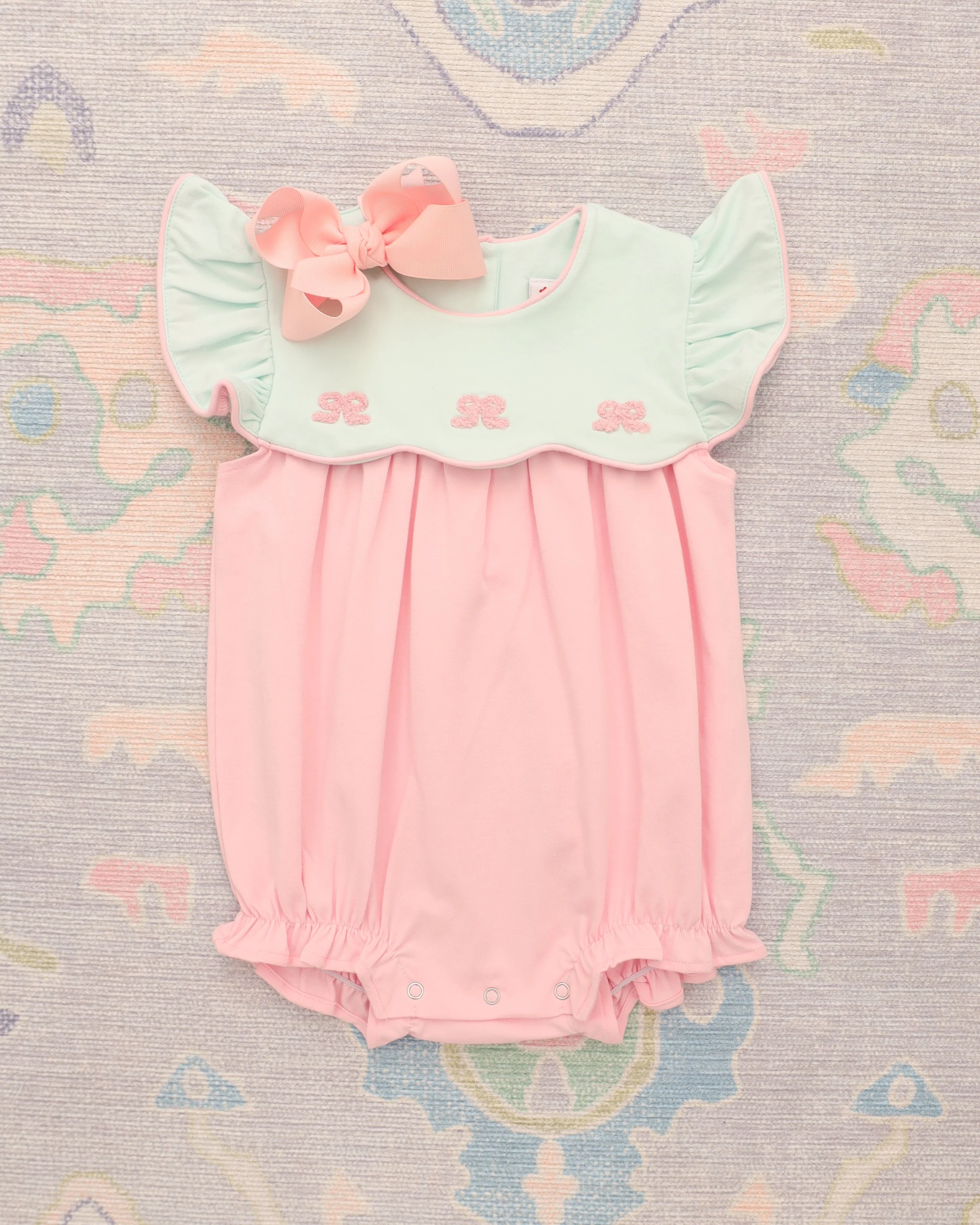 Jellybean Girl French Knot Bow Scallop Bubble - Image 5