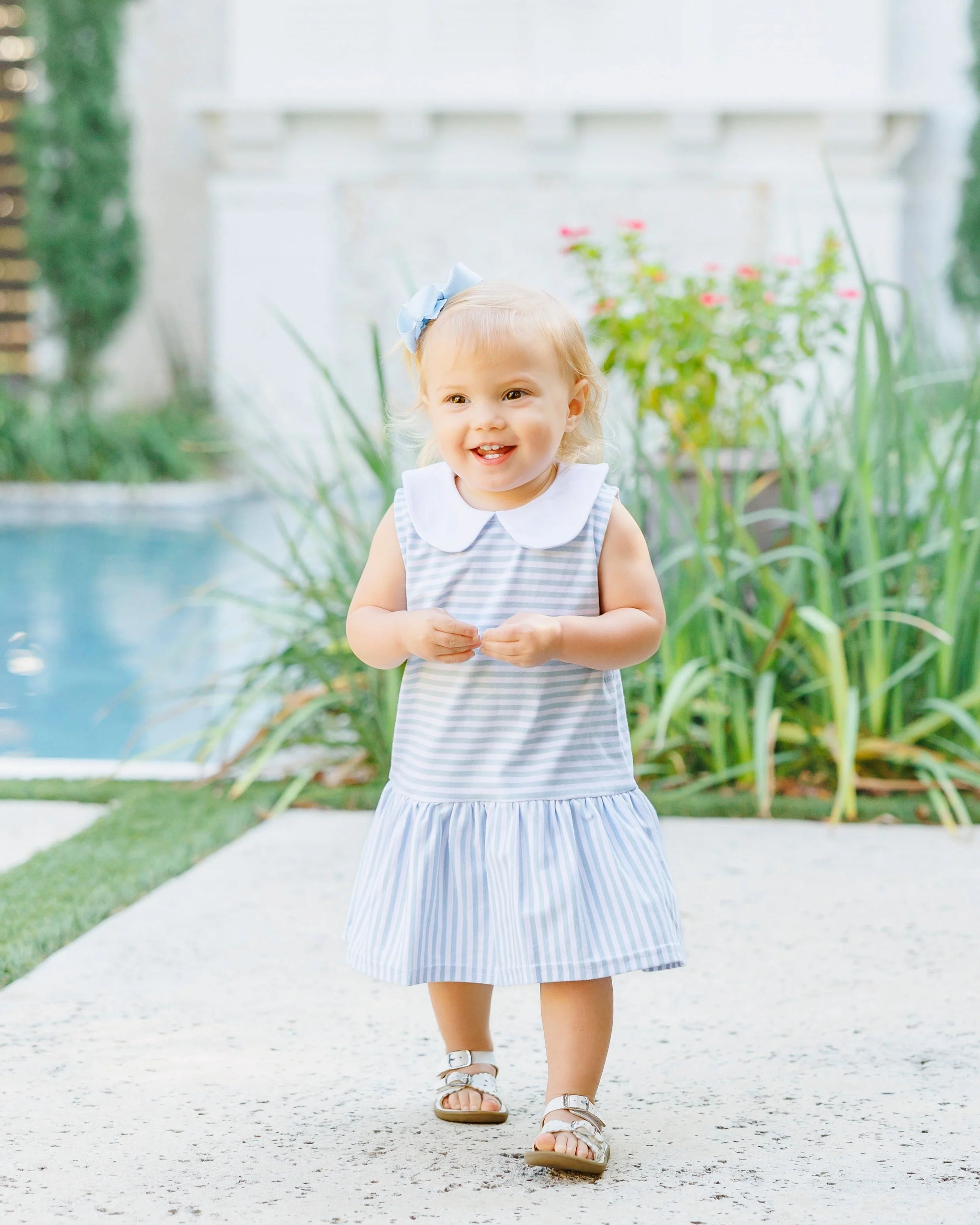 Jellybean Girl Georgia Skirted Bubble- Light Blue Medium Stripe - Image 5