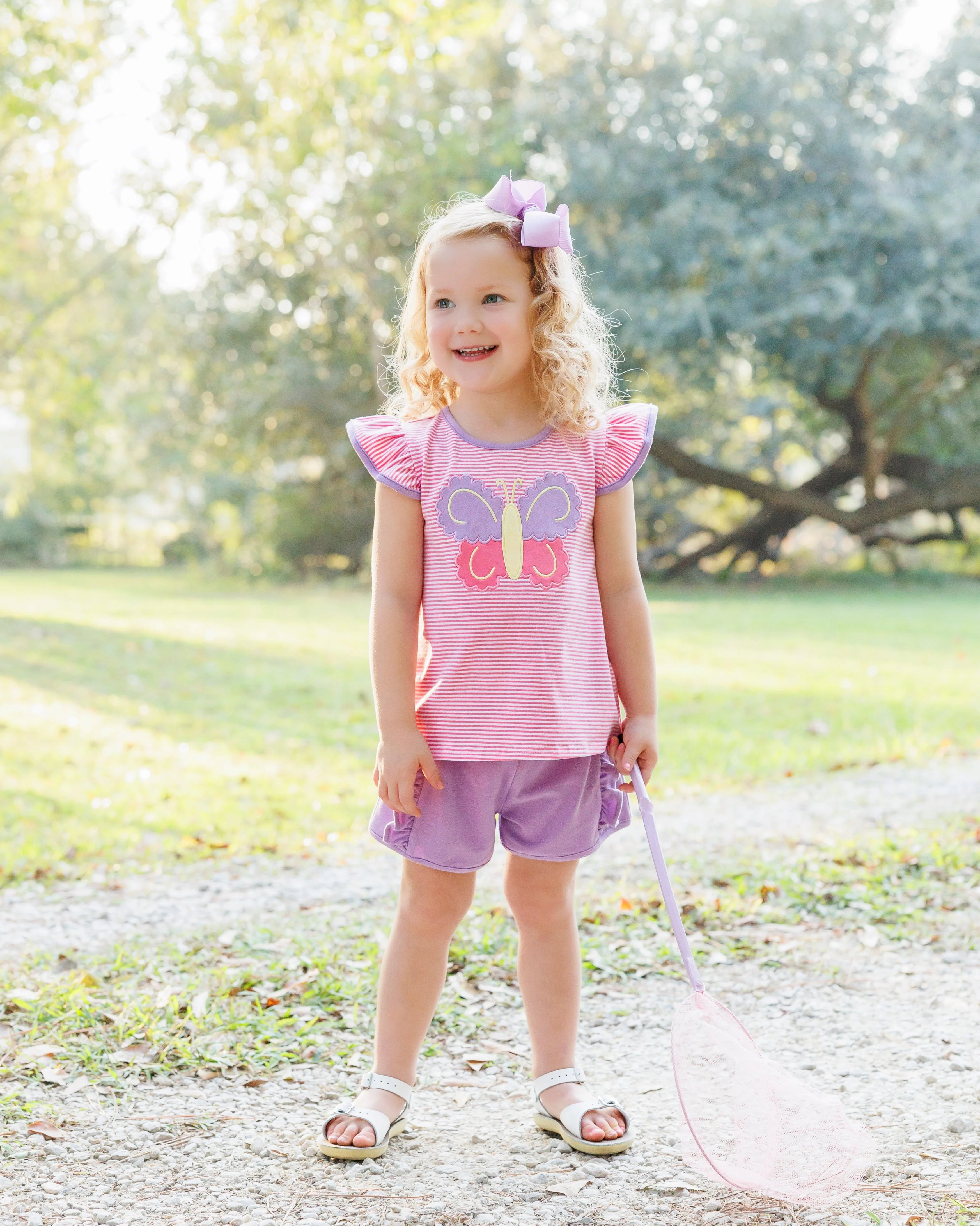Jellybean Girl's Butterfly Kisses Ruffle Short Set - Image 2