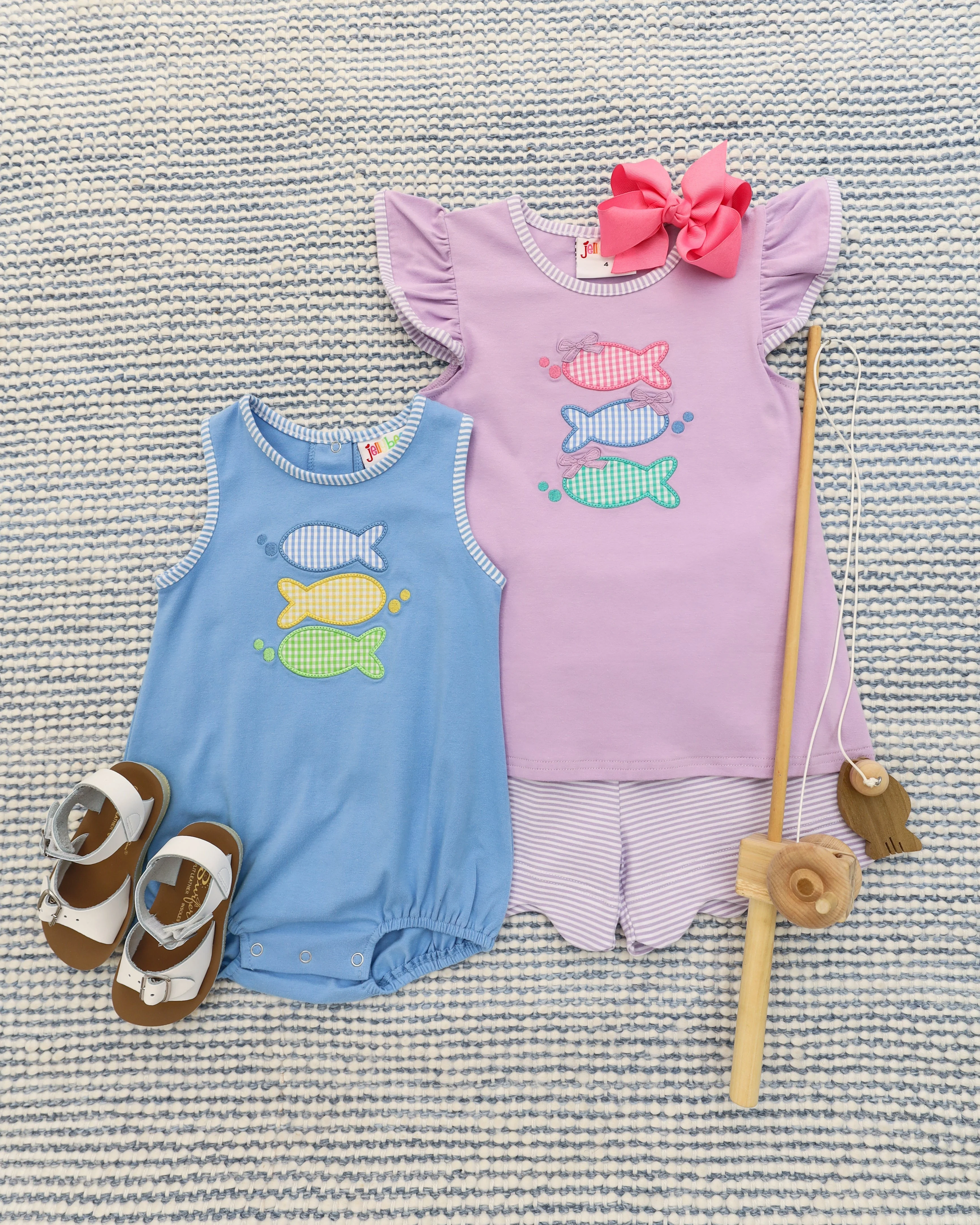 Jellybean Girl's One Fish Two Fish Scallop Short Set - Image 4