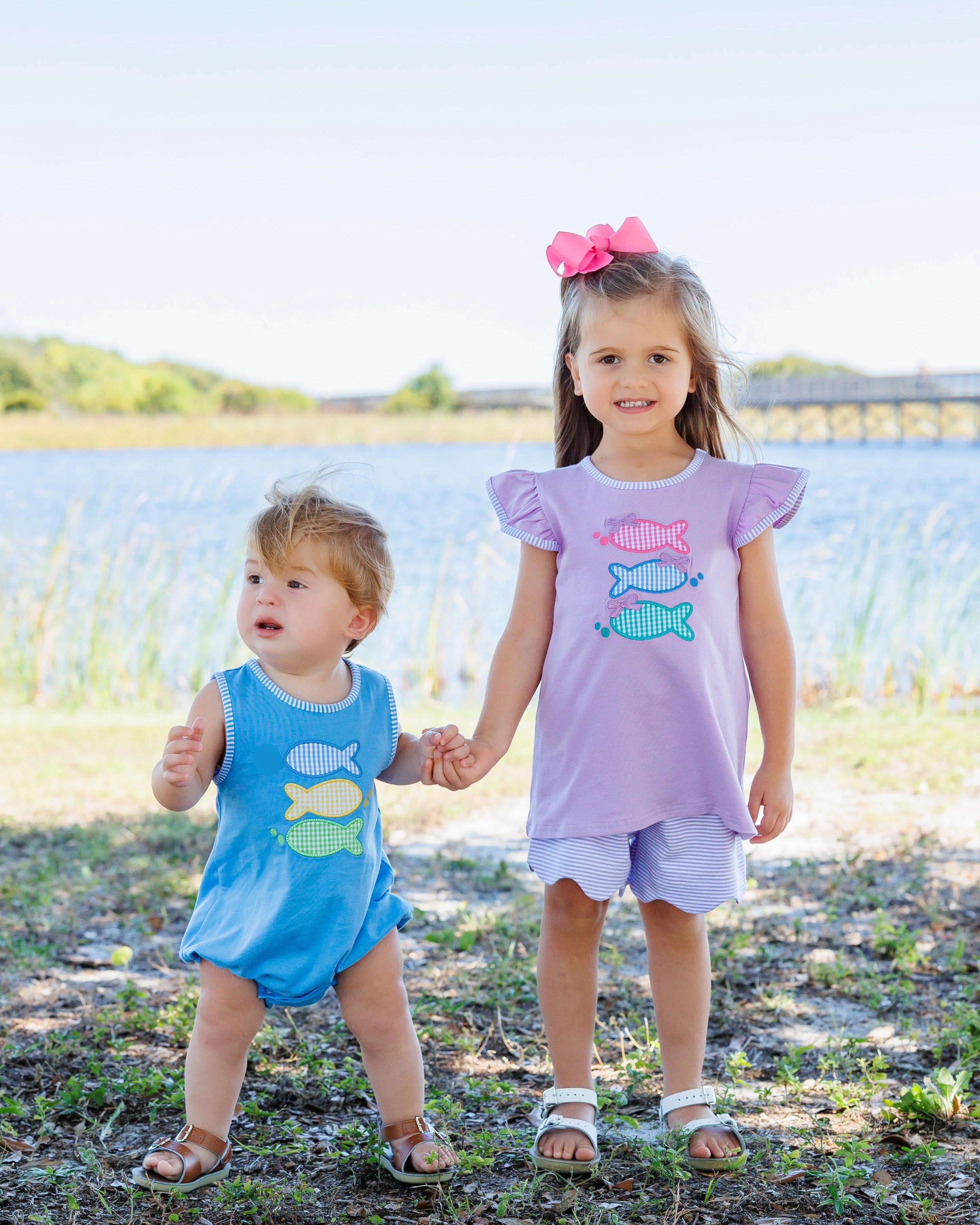 Jellybean Girl's One Fish Two Fish Scallop Short Set - Image 6