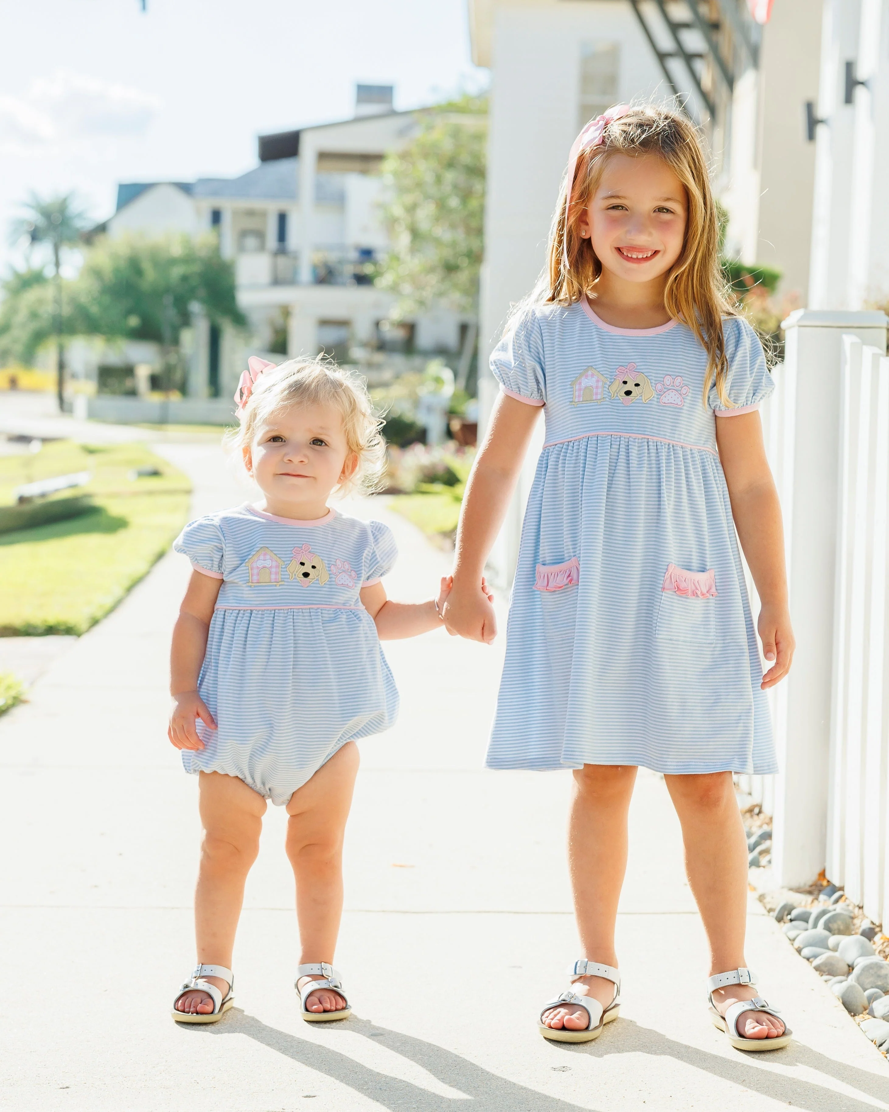 Jellybean Girl's Pups & Paws Ruffle Pocket Dress - Image 3