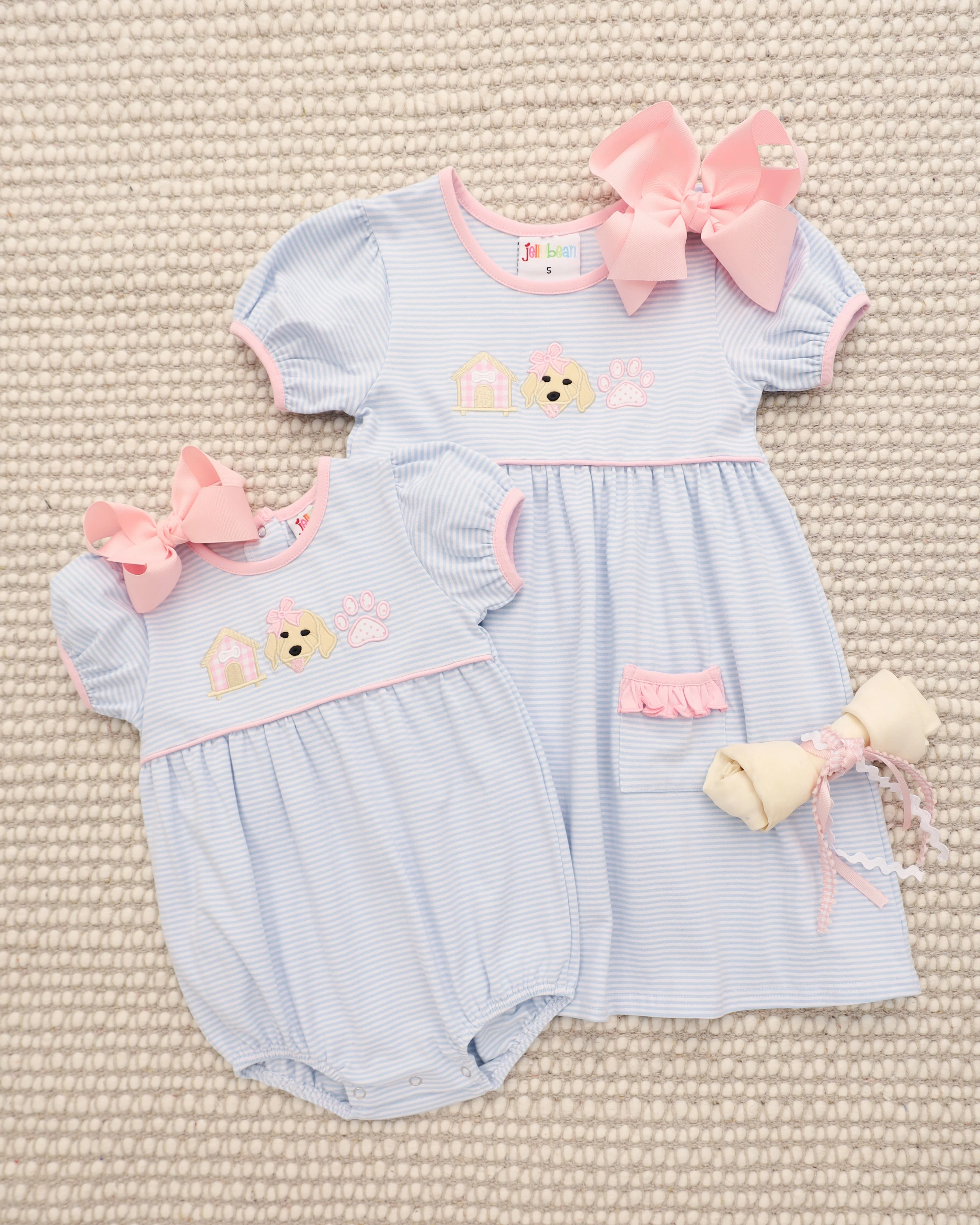 Jellybean Girl's Pups & Paws Ruffle Pocket Dress - Image 5