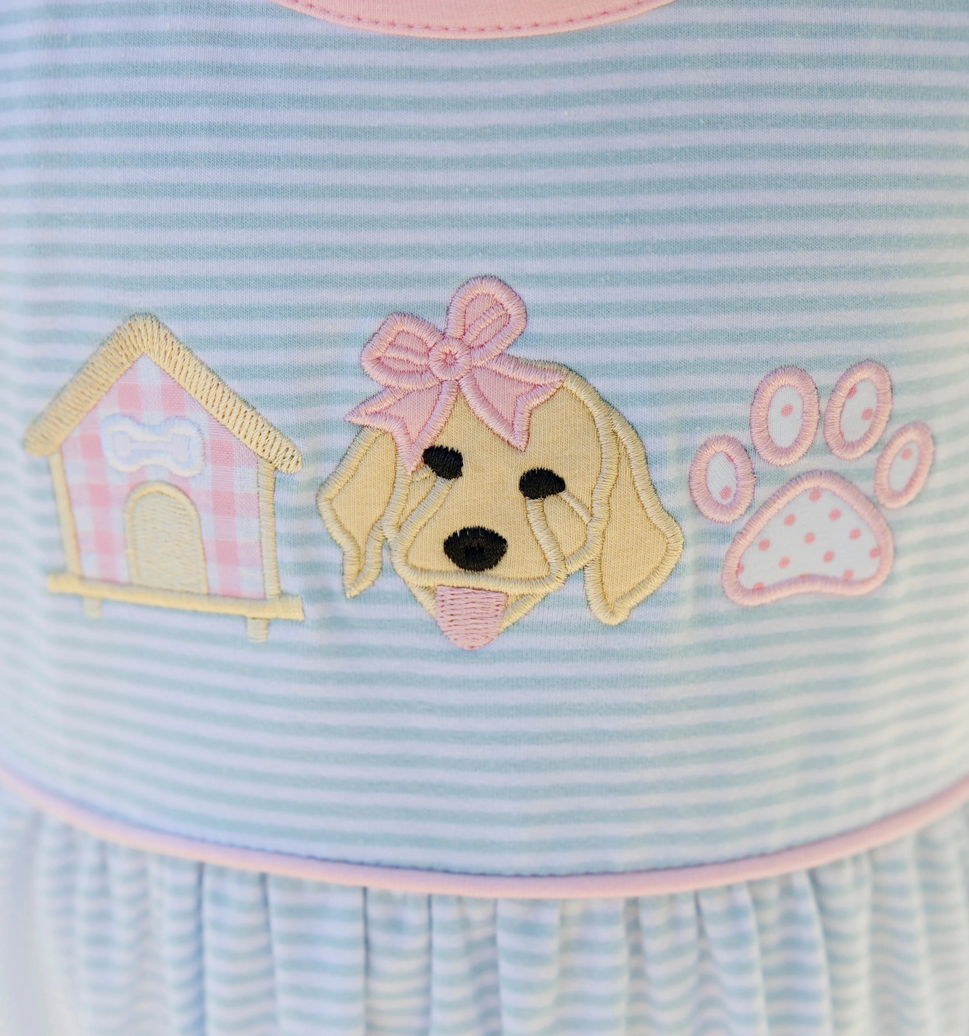 Jellybean Girl's Pups & Paws Ruffle Pocket Dress - Image 6