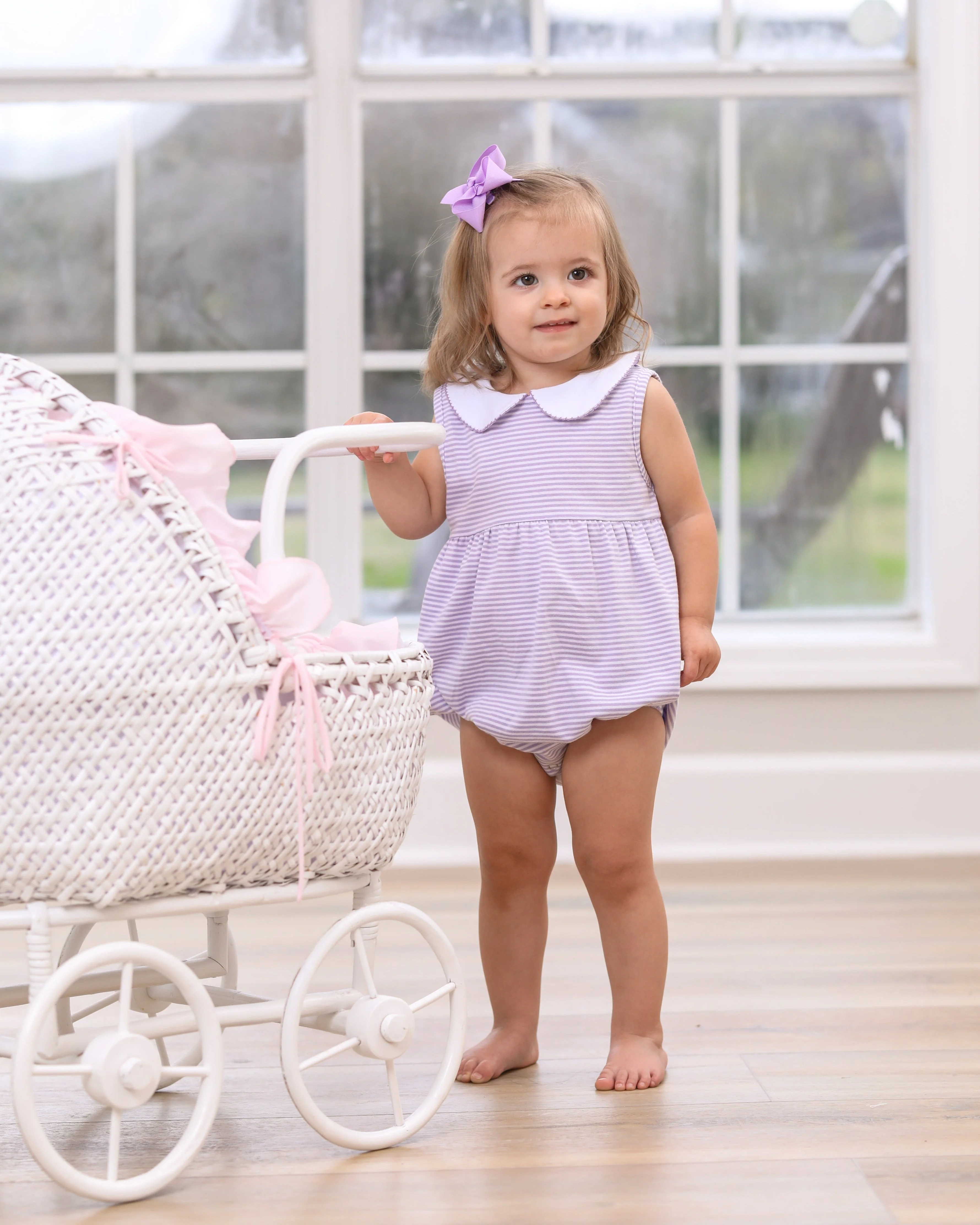 JellybeanCharlotte Sleeveless Bubble- Lavender Stripe - Image 2