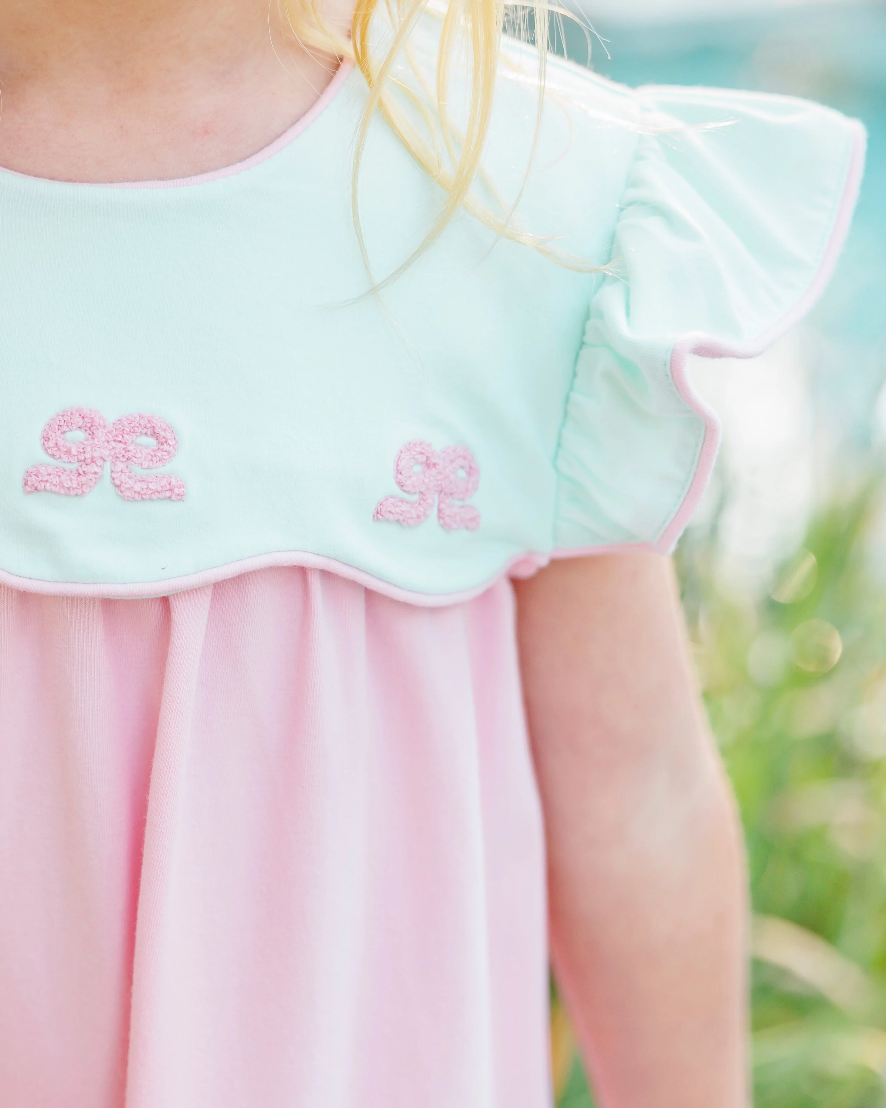 JellybeanFrench Knot Bow Scallop Dress - Image 4