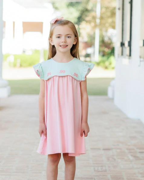 JellybeanFrench Knot Bow Scallop Dress - Image 5