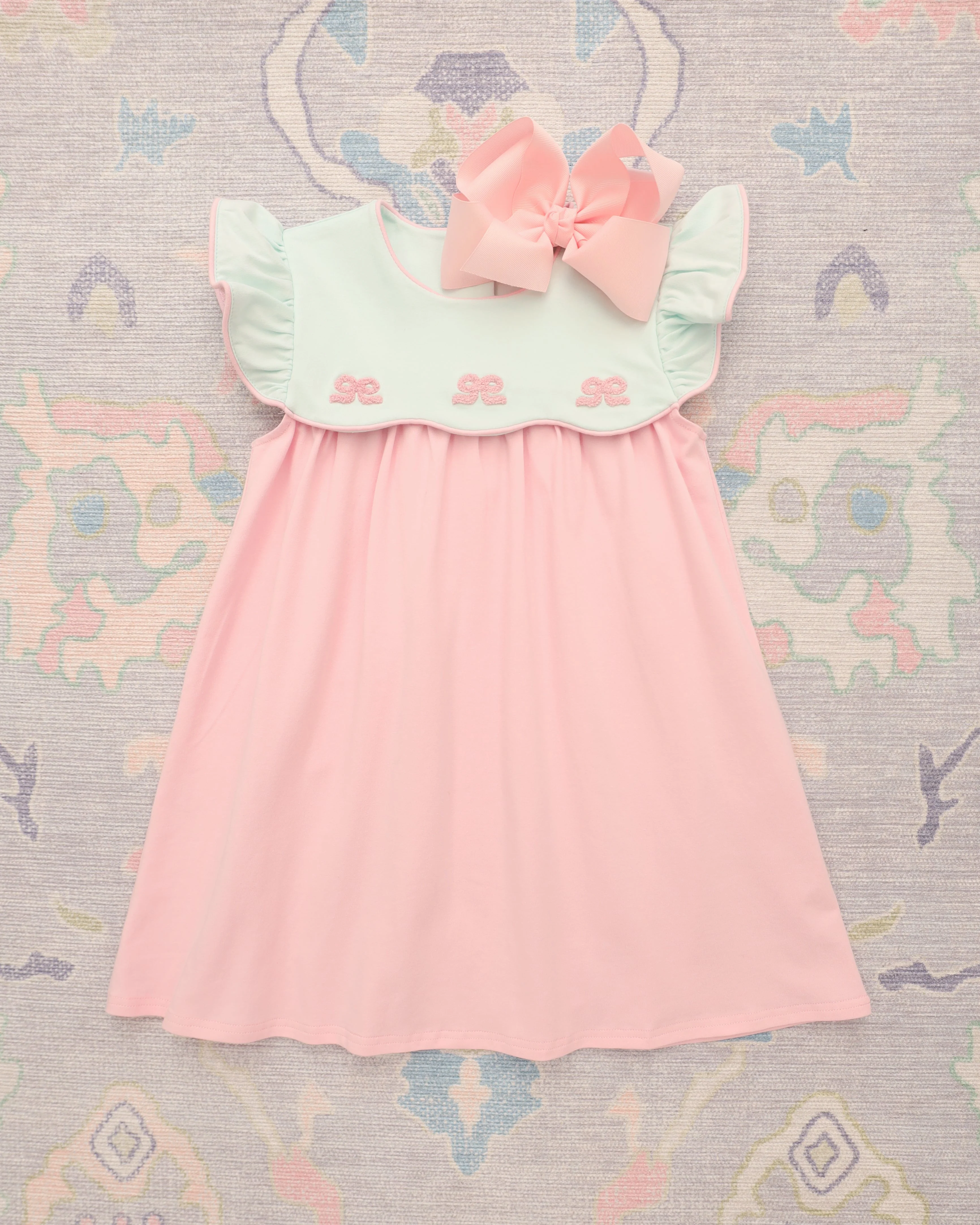 JellybeanFrench Knot Bow Scallop Dress - Image 6