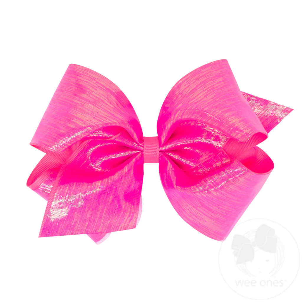 Wee Ones King Classic Grosgrain Hair Bow (Sheer Overlay) - Image 3