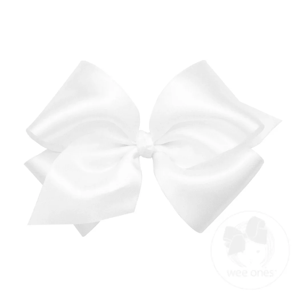Wee Ones French Satin Girls Hair Bow (Knot Wrap) King and Medium - Image 3