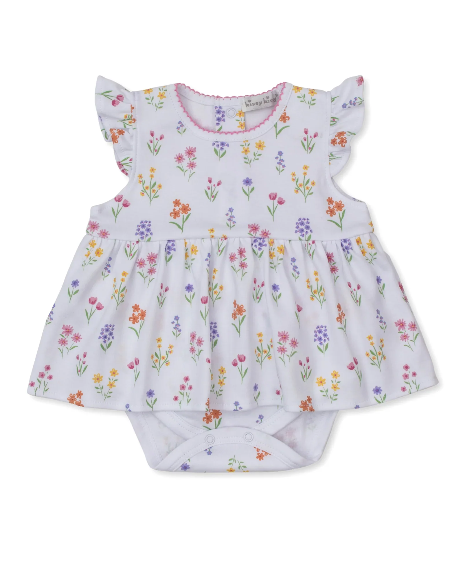Kissy Kissy Summer Wildflowers White Bodysuit Dress - Image 2