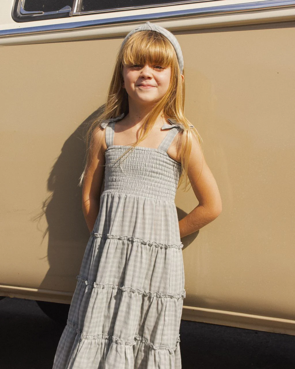 KNOTTED HEADBAND GREEN GINGHAM - Image 2