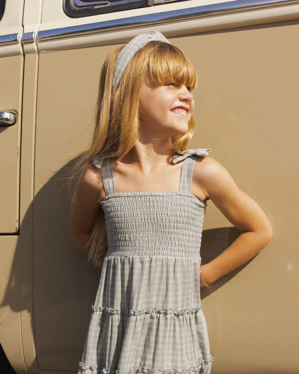 KNOTTED HEADBAND GREEN GINGHAM - Image 6