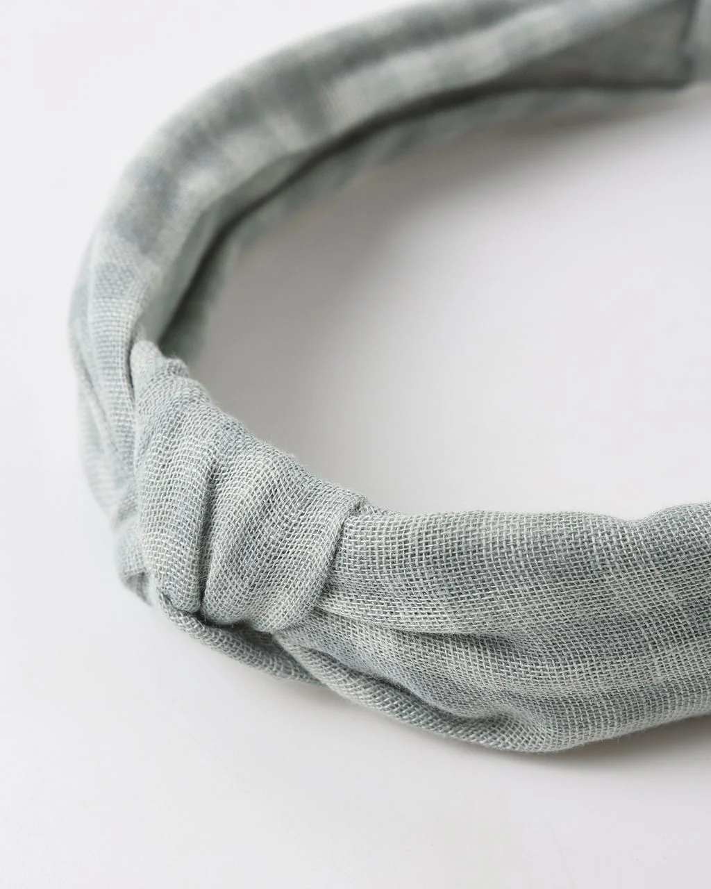 KNOTTED HEADBAND GREEN GINGHAM - Image 7