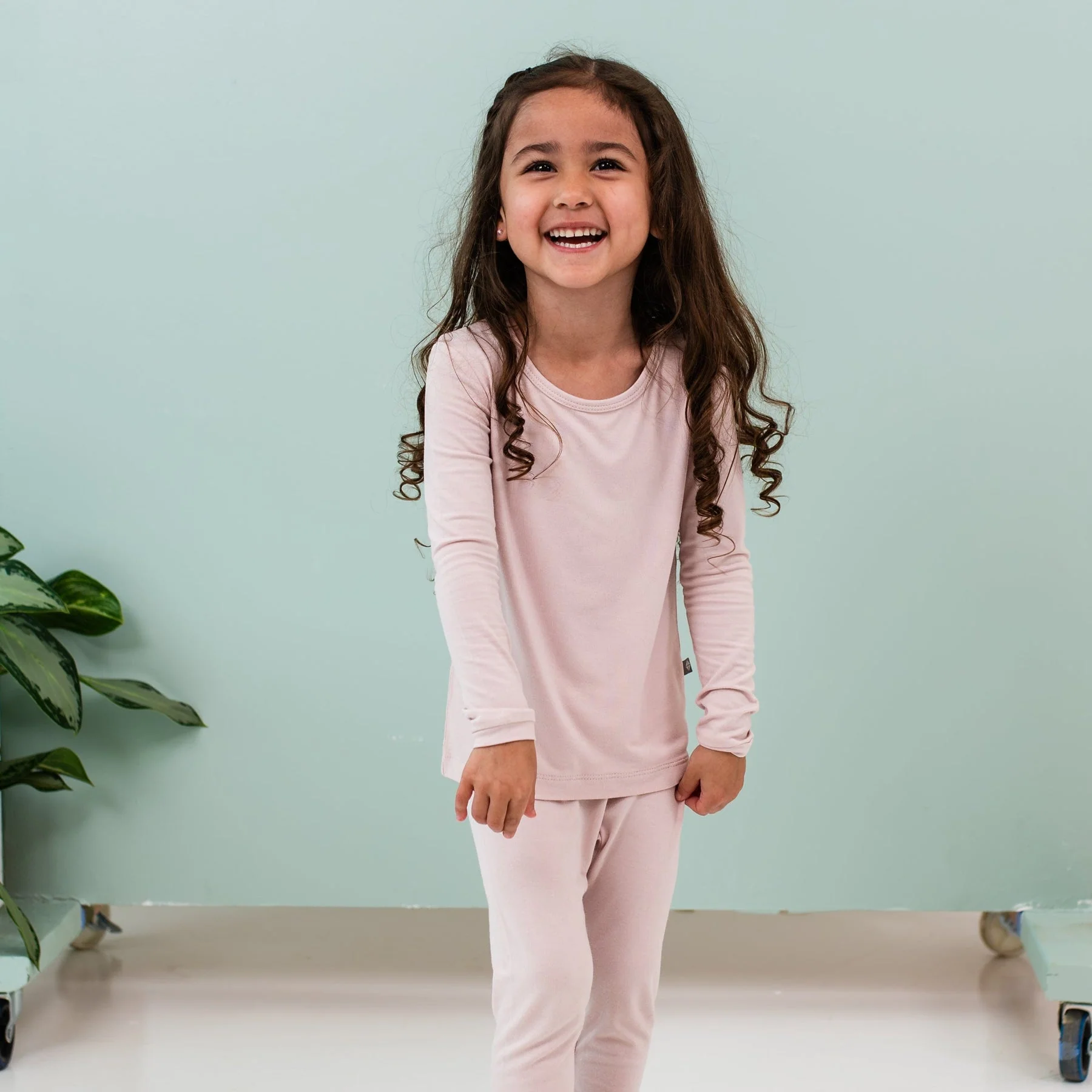 Kyte Long Sleeve Pajamas in Blush - Image 3