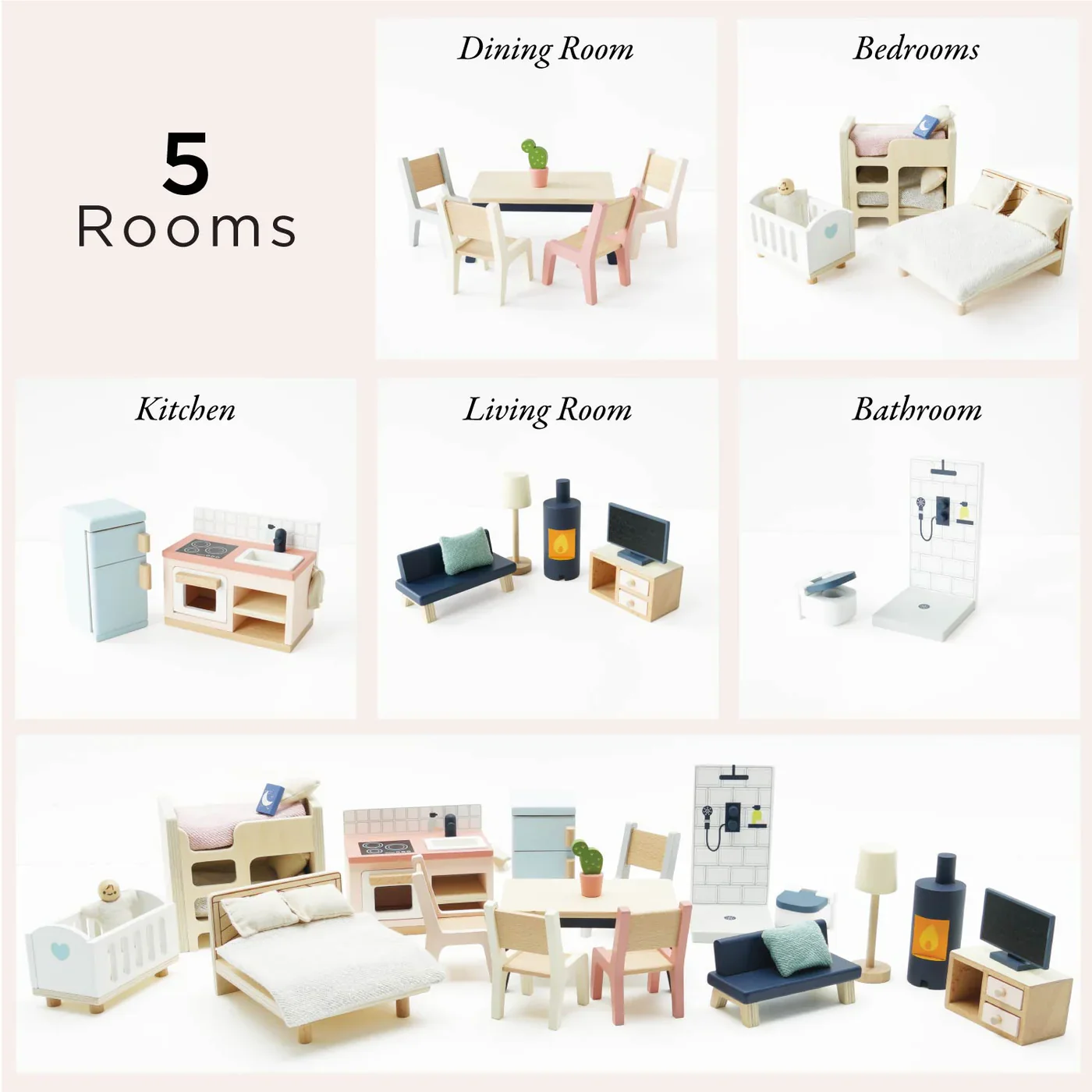 LE TOY VAN Complete Dolls house Furniture Set - Image 4